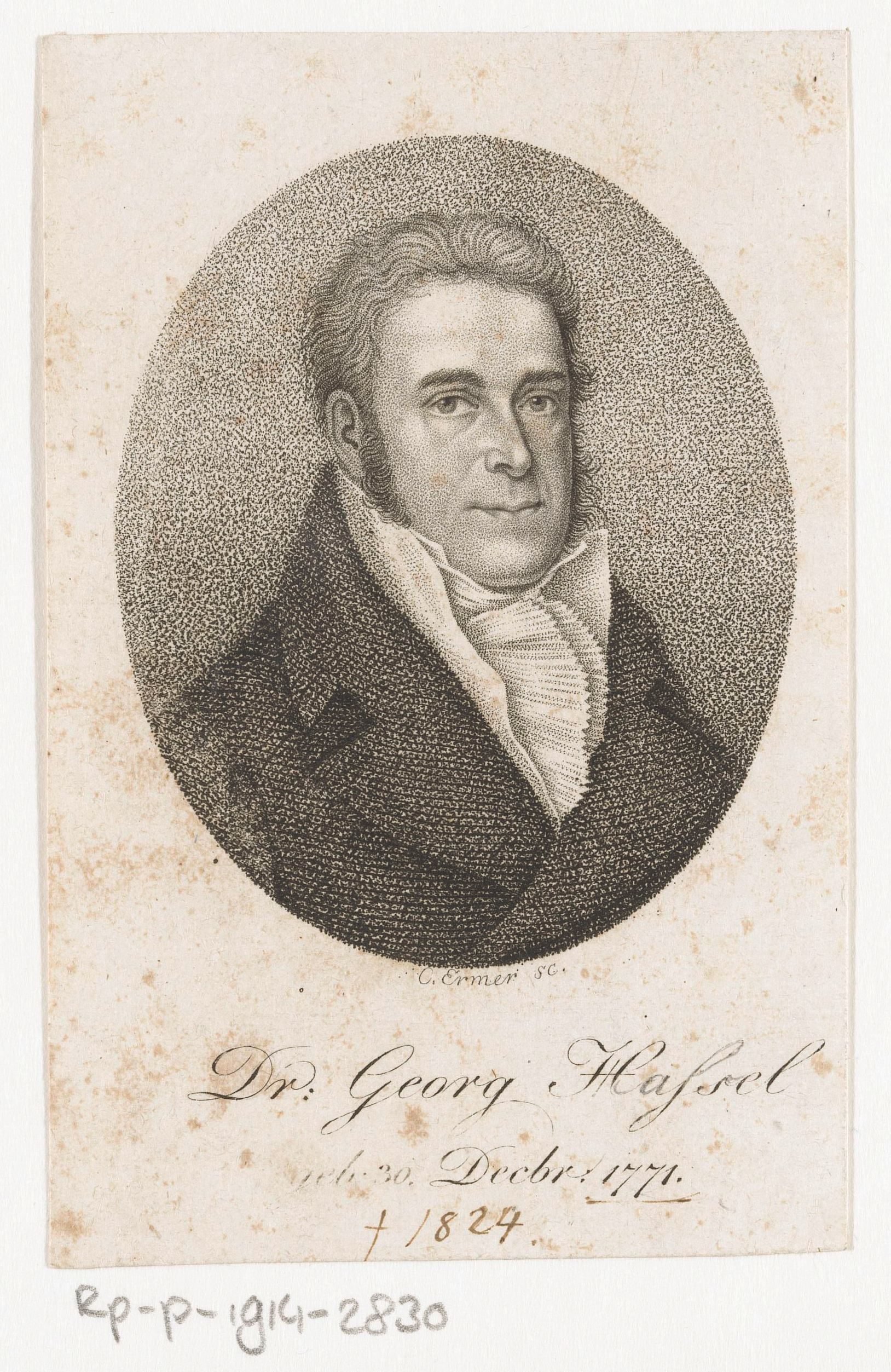 Portret van Johann Georg Heinrich Hassel