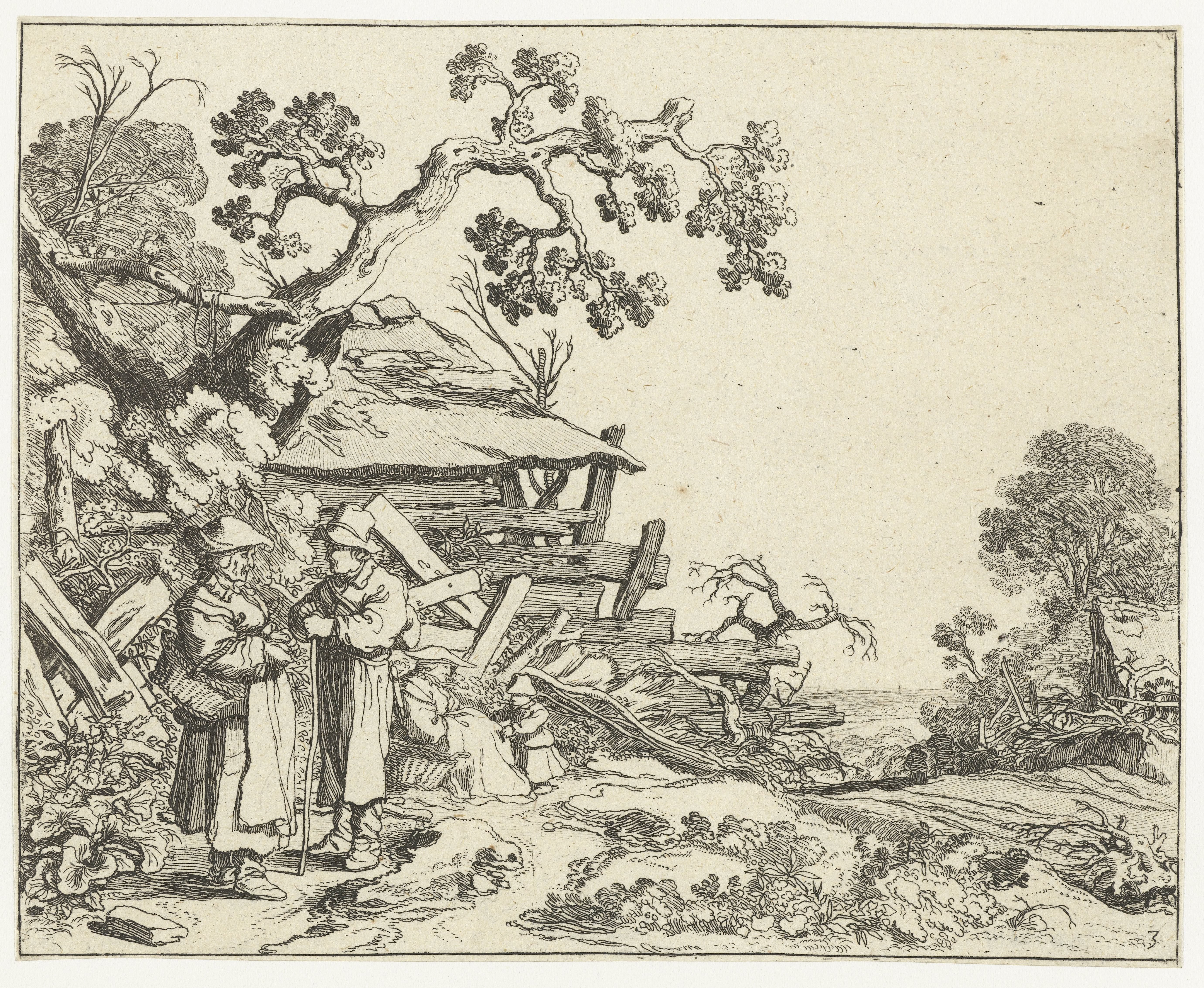 Landschap met een boer en een boerin