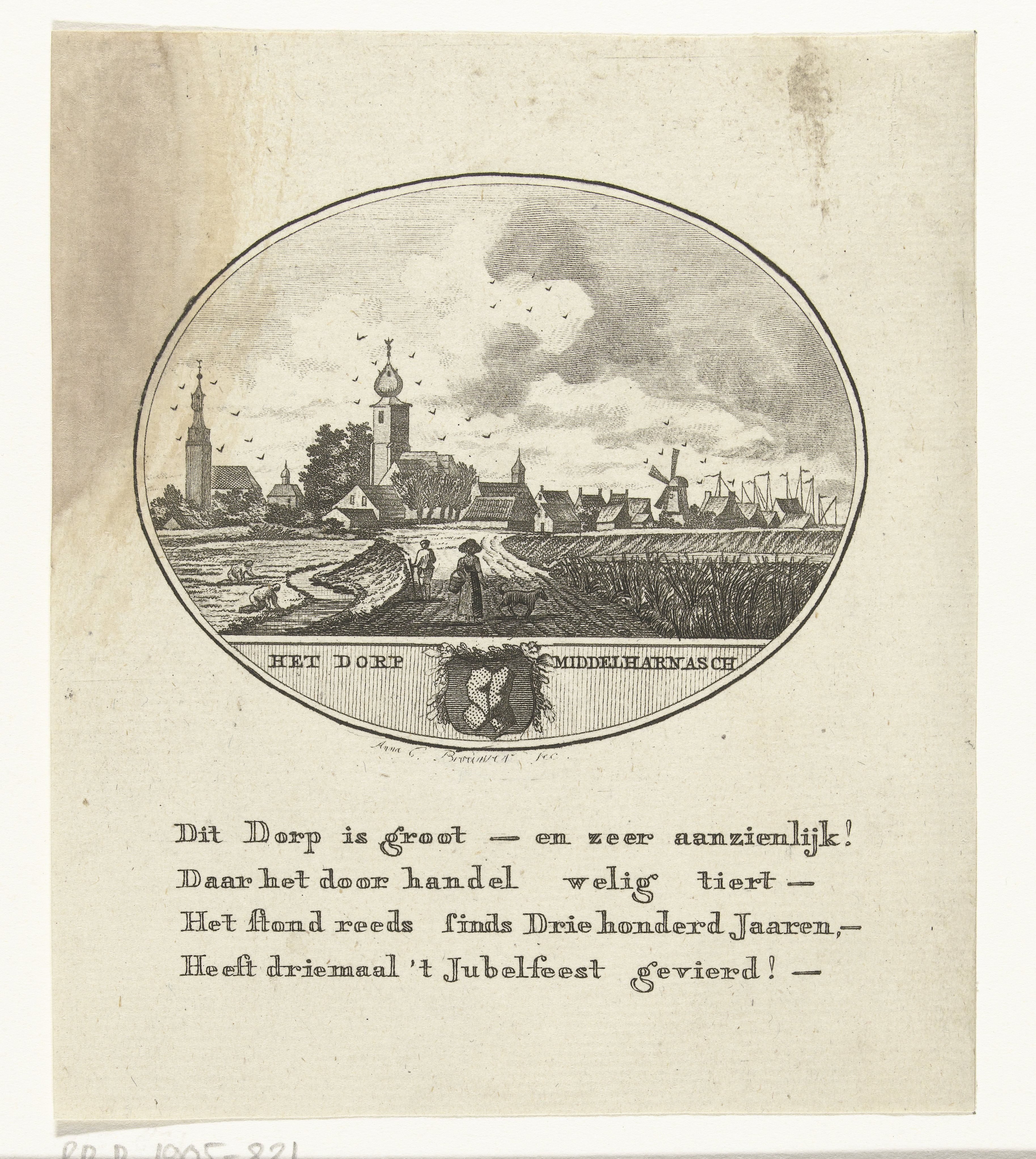 Gezicht op het dorp Middelharnis