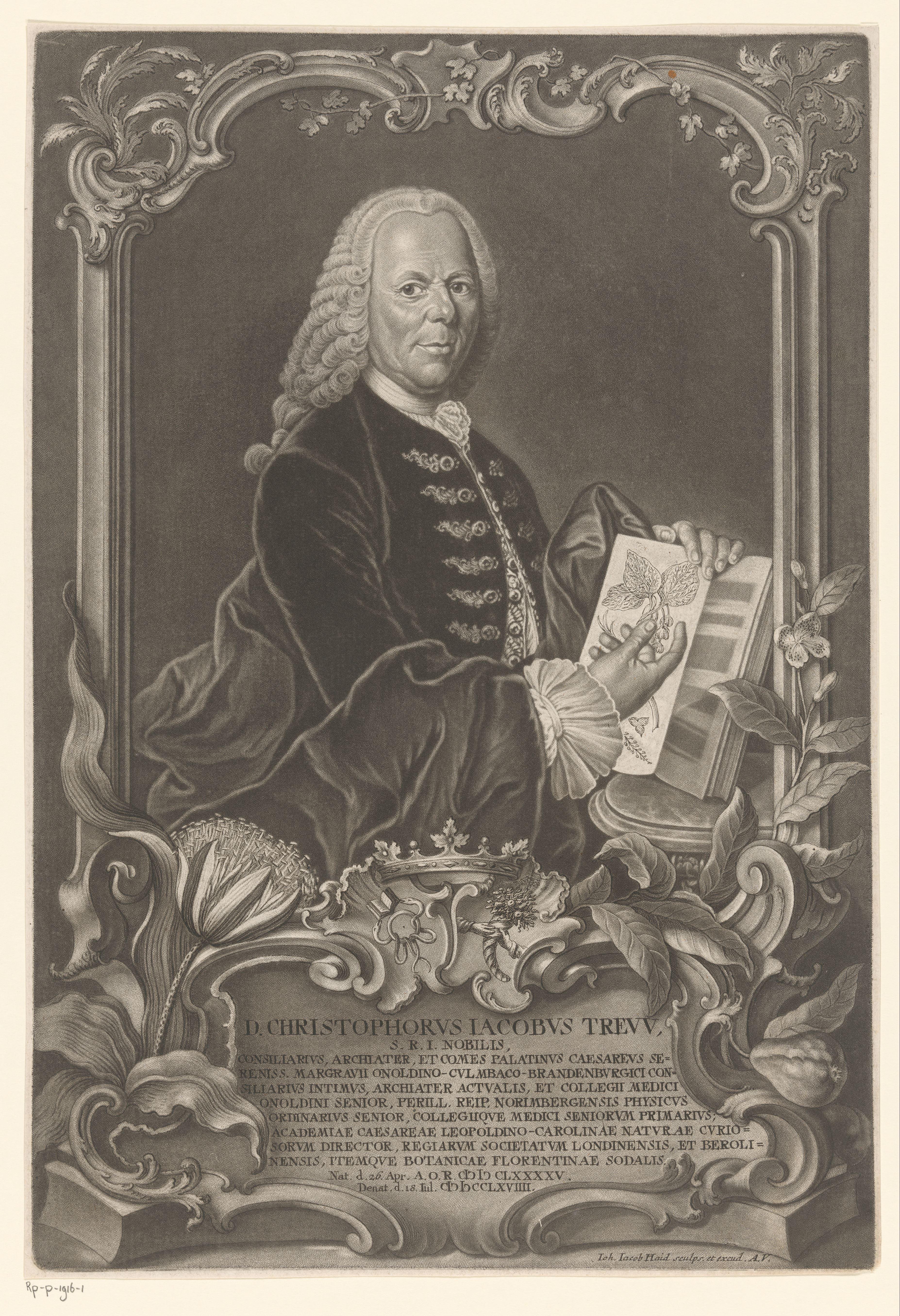Portret van Christoph Jacob Trew