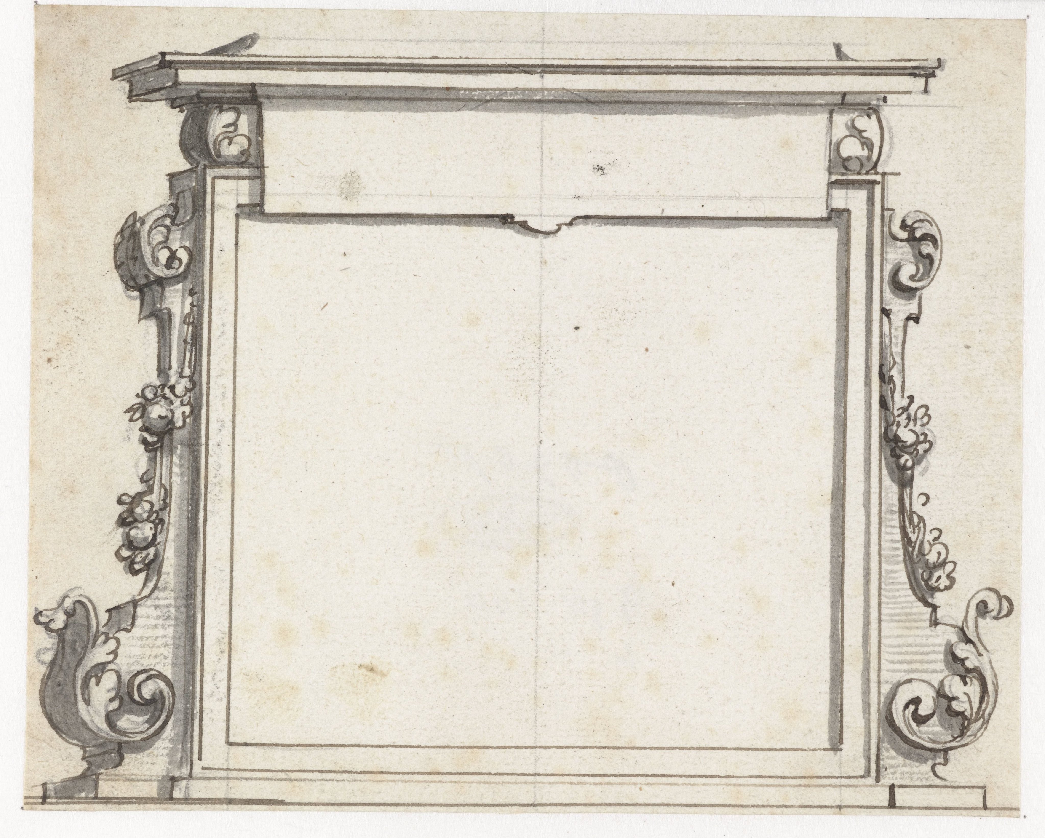 Een rechthoekige architecturale cartouche