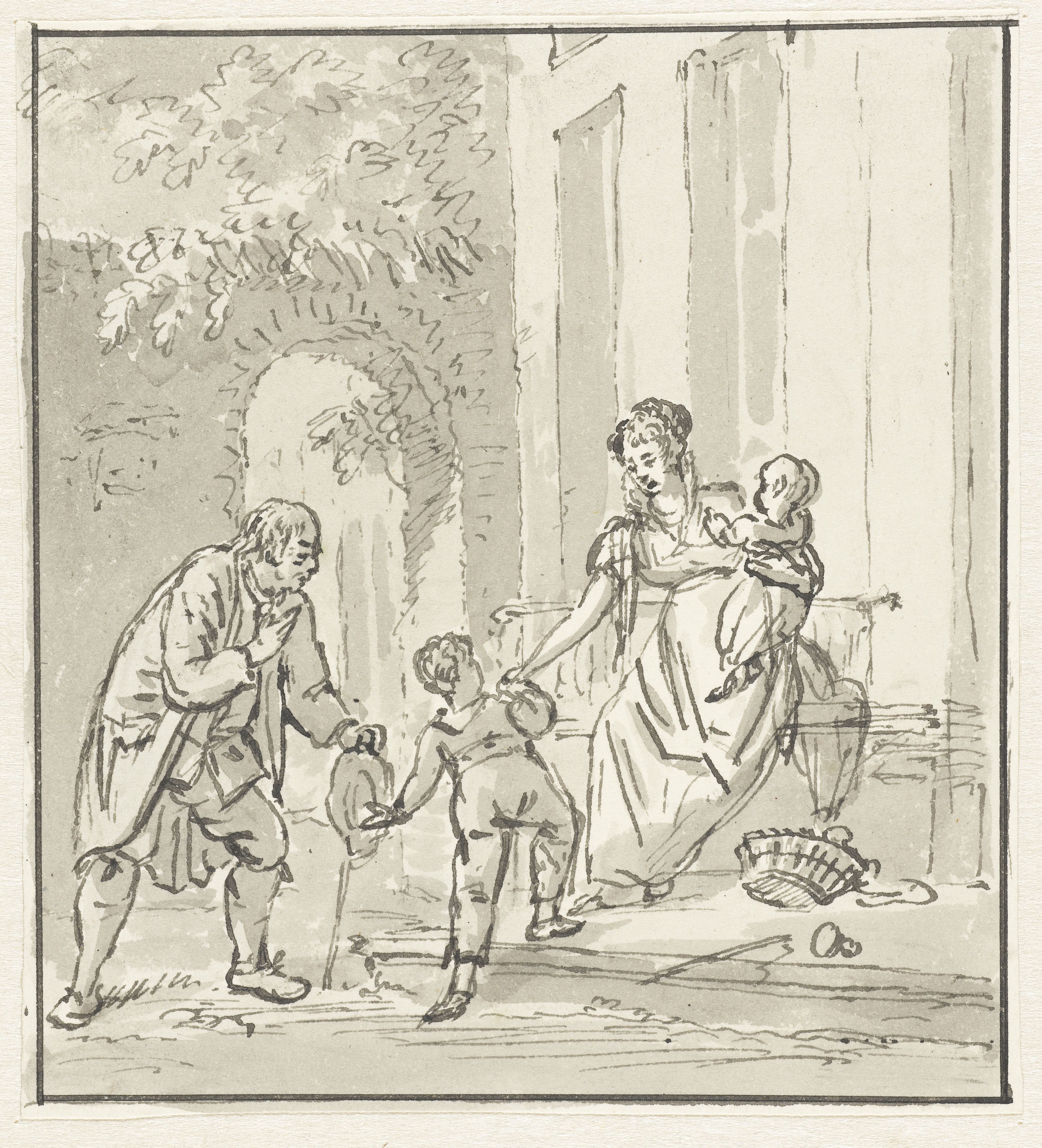 Familie voor een huis