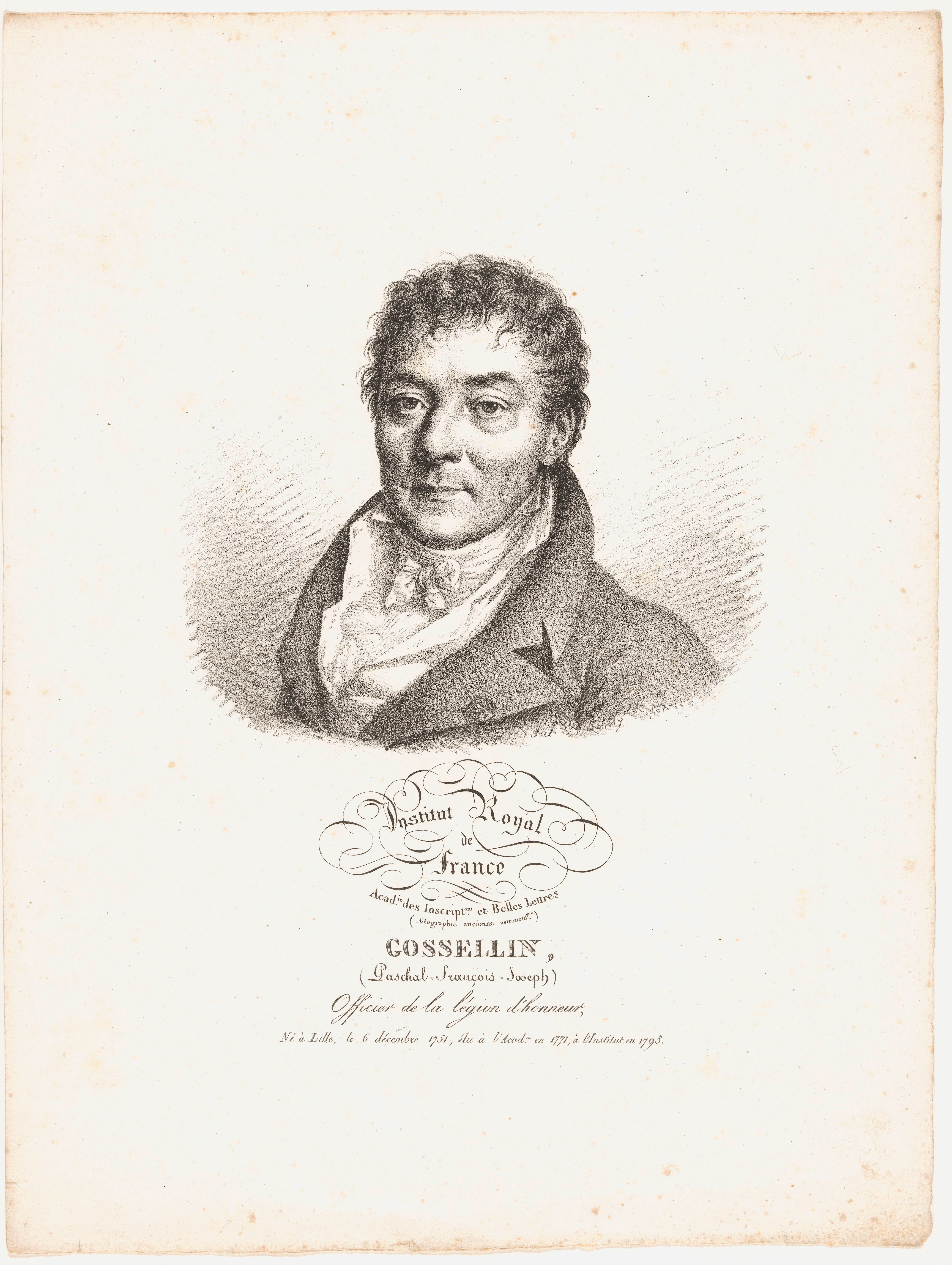 Portret van de geograaf Pascal François Joseph Gossellin