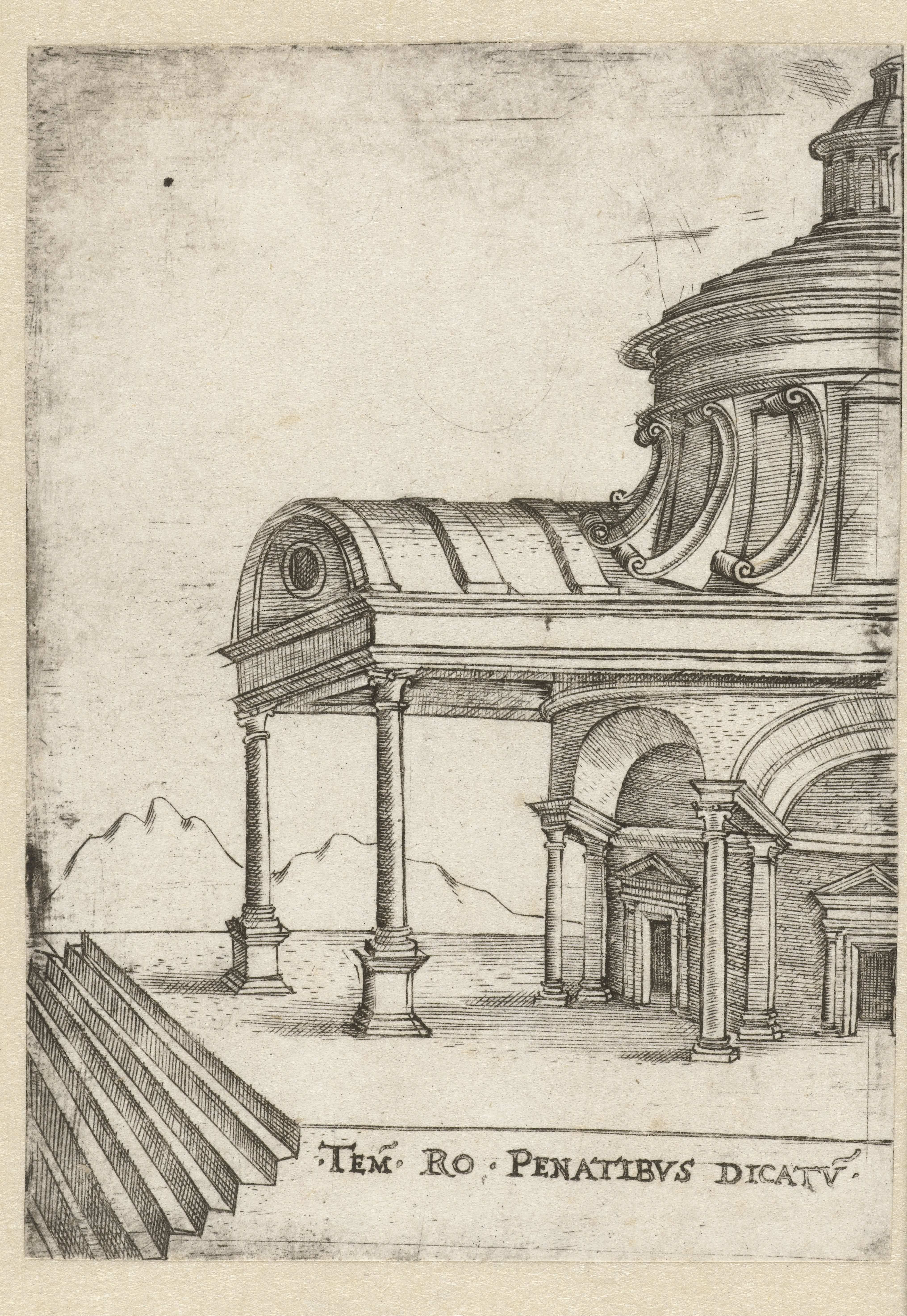 Deel van het exterieur van een klassieke tempel