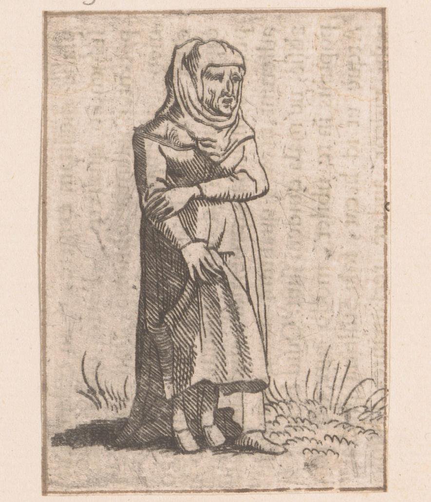 Begerige oude vrouw