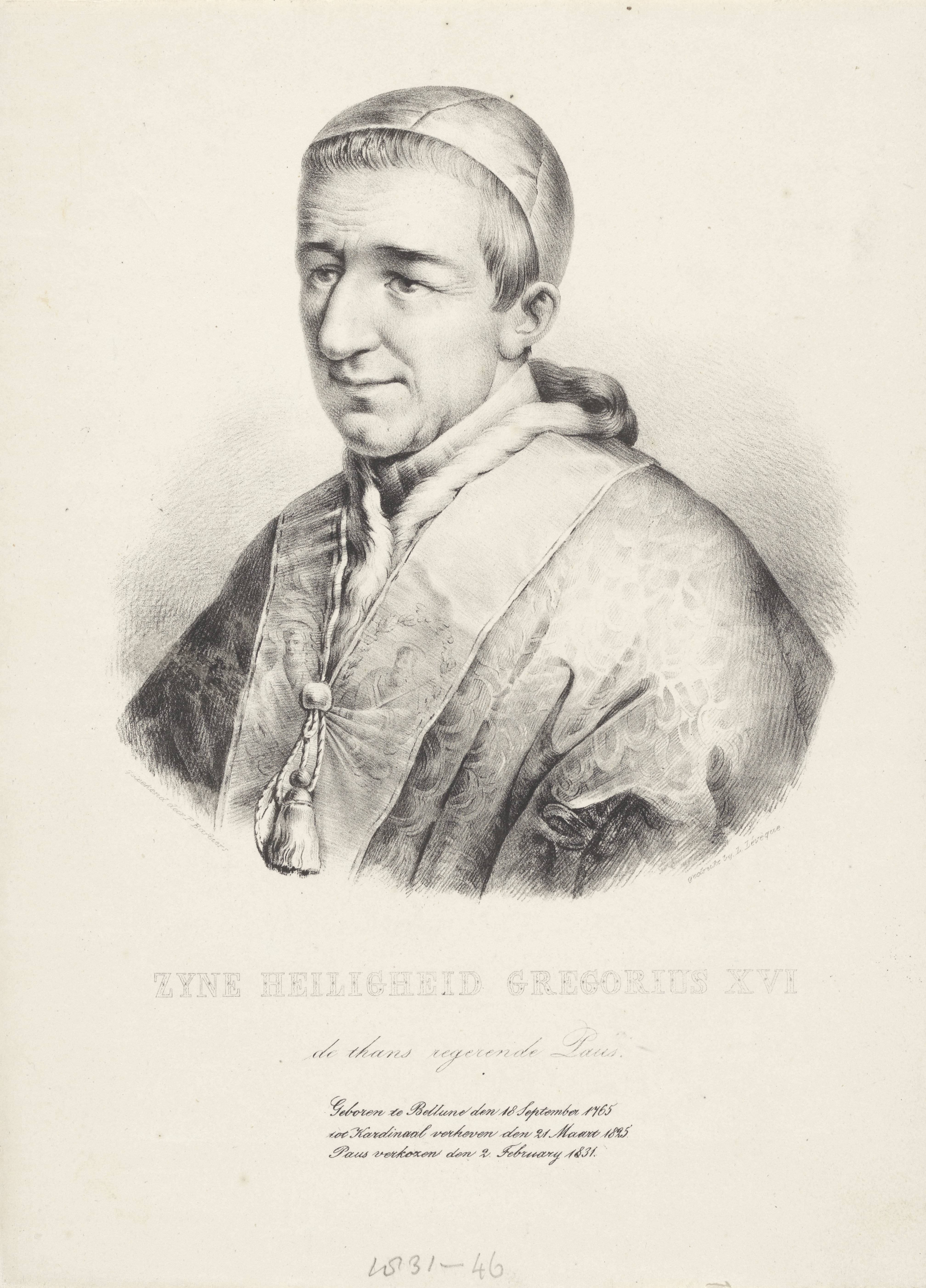 Portret van paus Gregorius XVI
