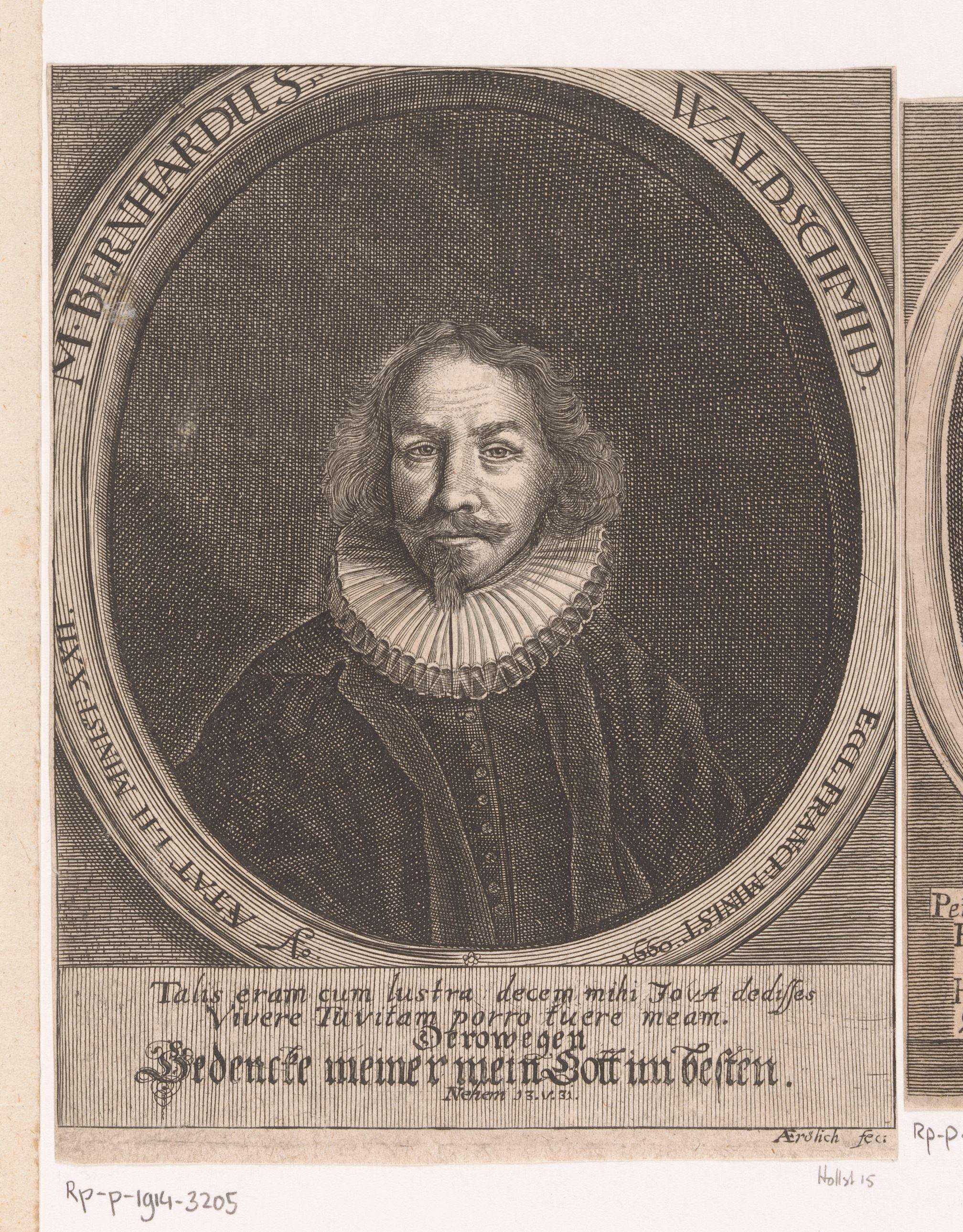 Portret van Bernhard Waldschmidt op 52-jarige leeftijd