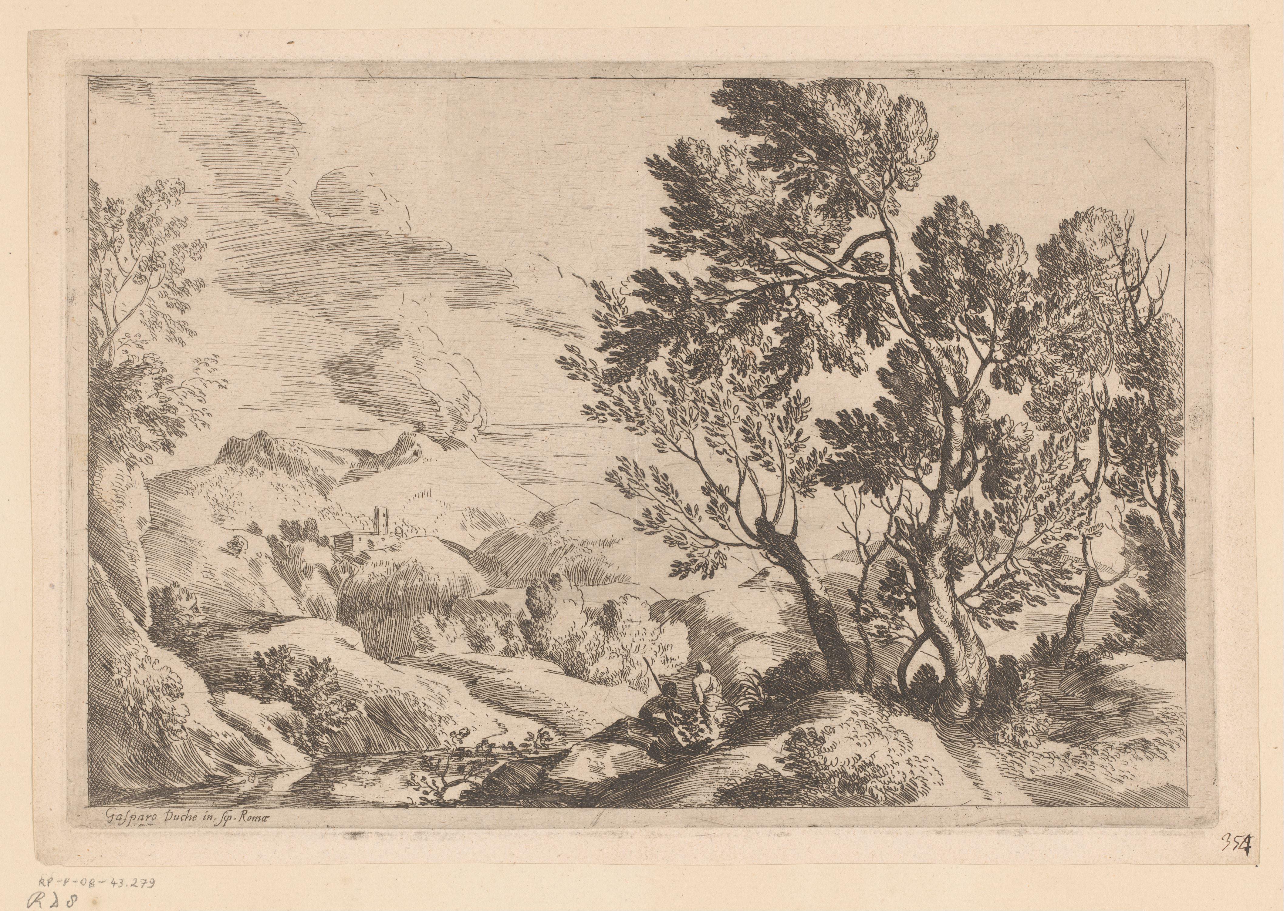 Landschap met twee figuren
