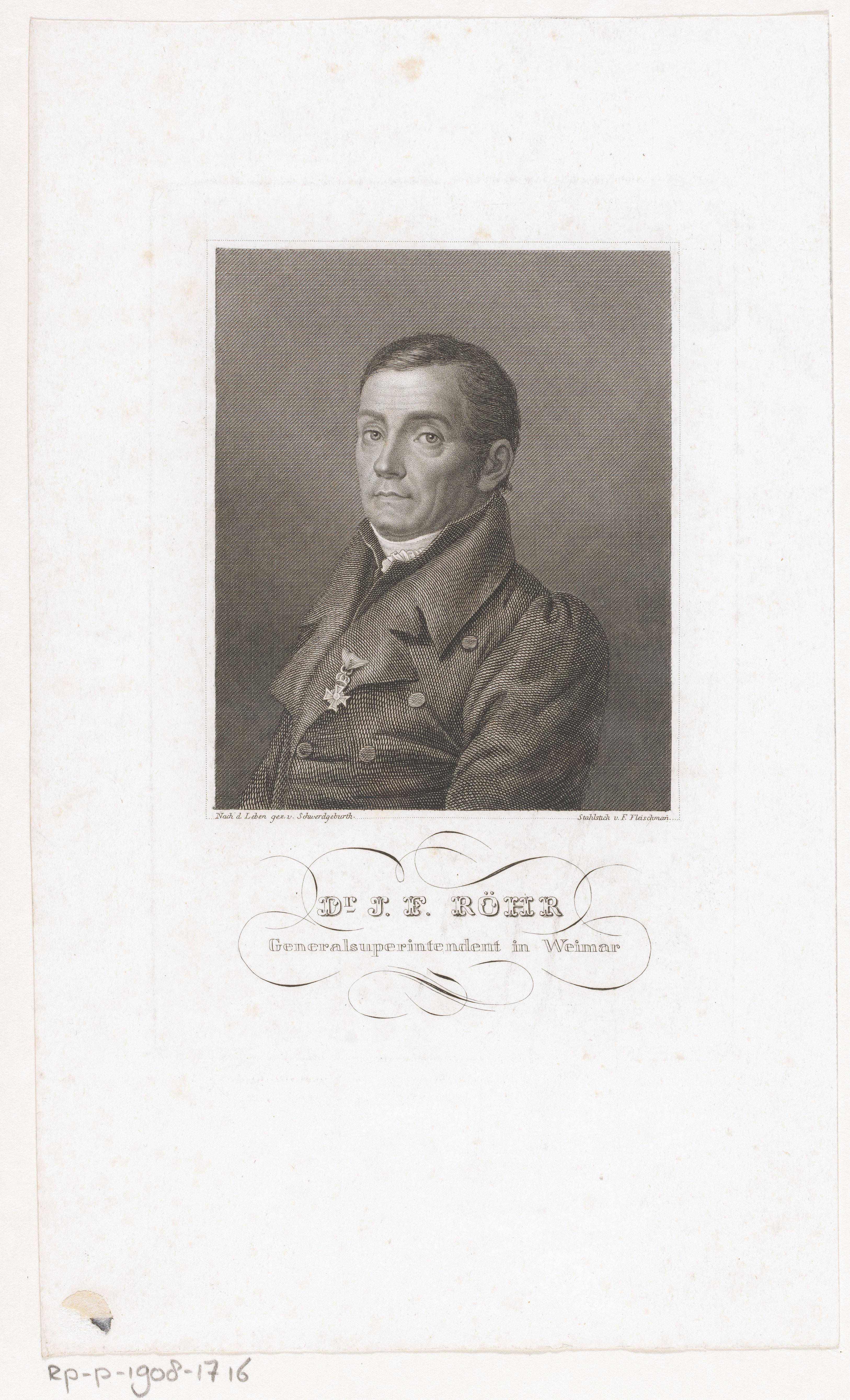 Portret van Johann Friedrich Röhr