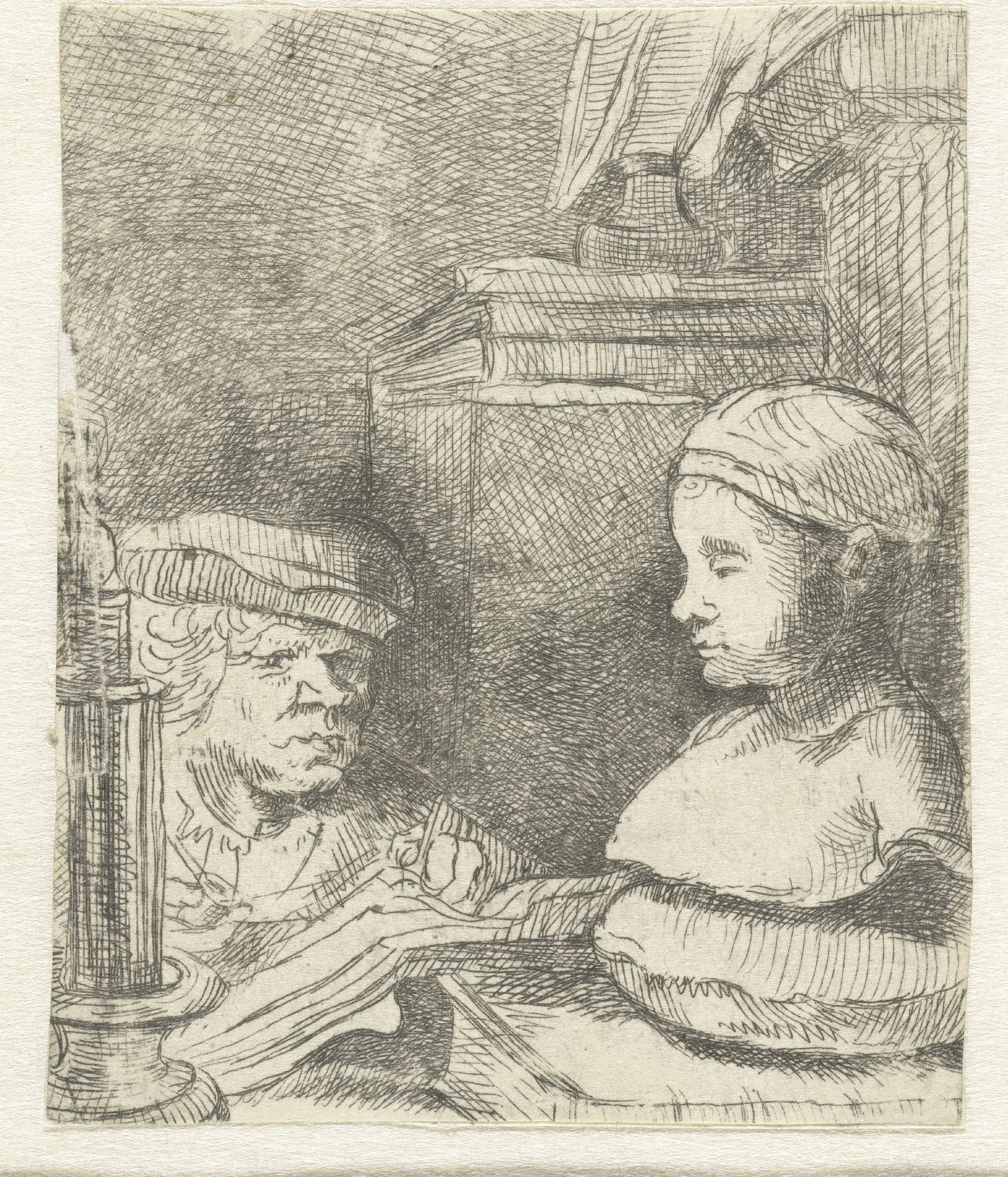 Man drawing from a cast
