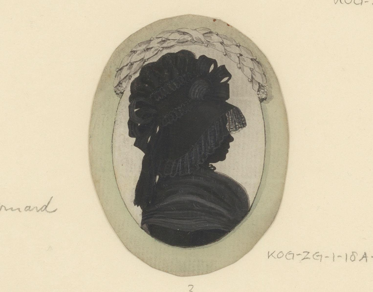 Silhouetportret van een onbekende vrouw, mogelijk Jeanneson Bernard