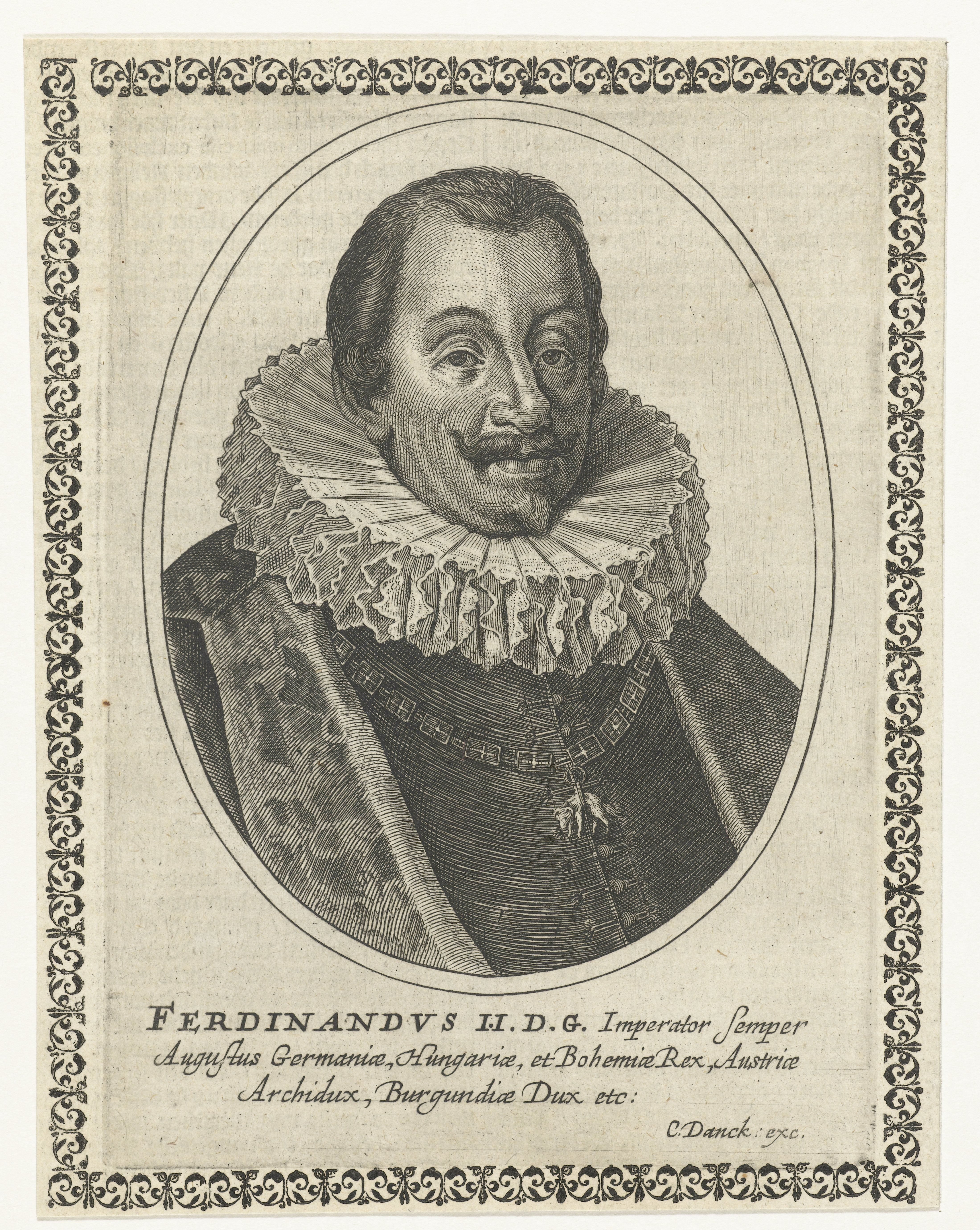 Portret van Ferdinand II in ovaal