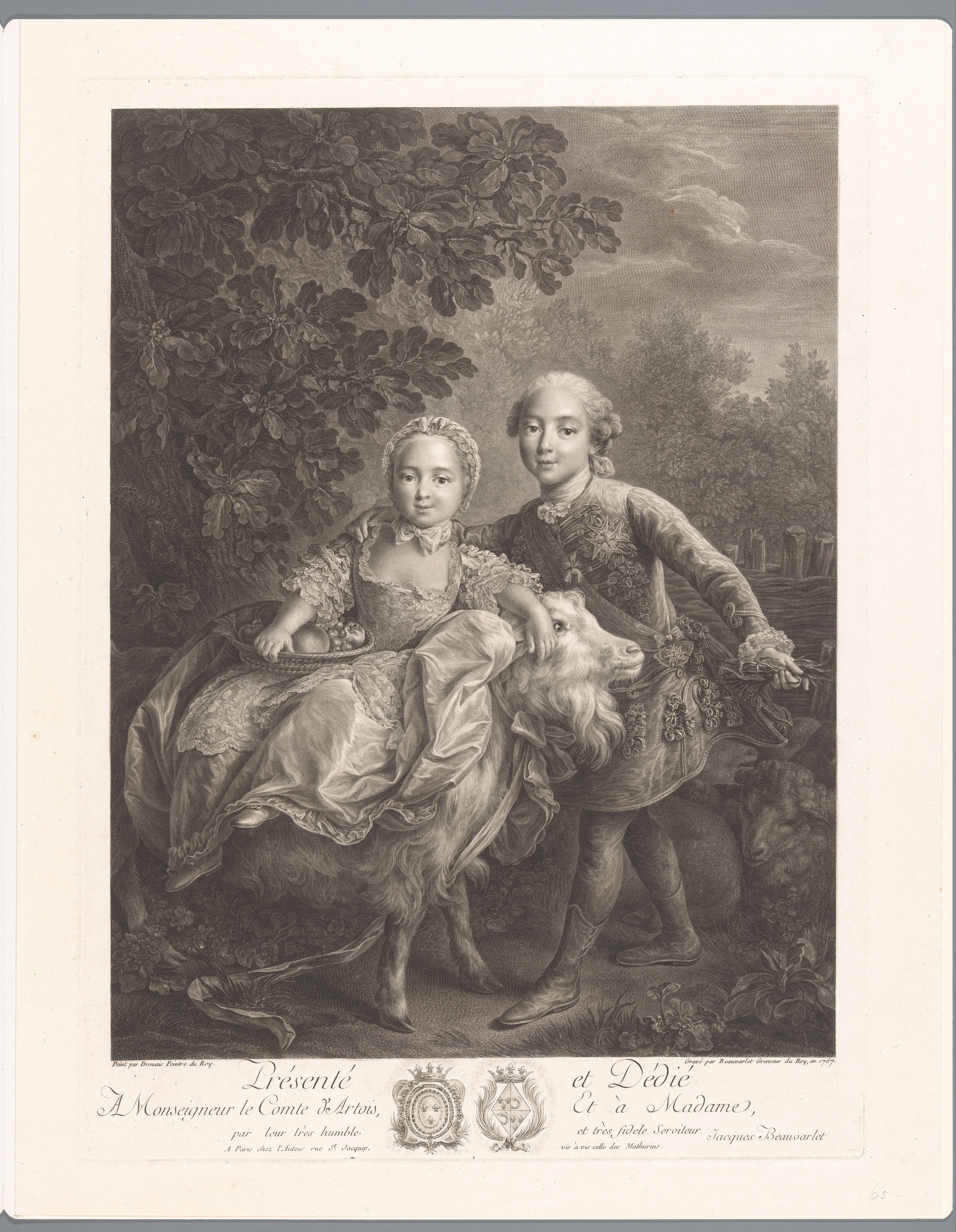 Portret van Karel X en Clothilde van Frankrijk als kinderen