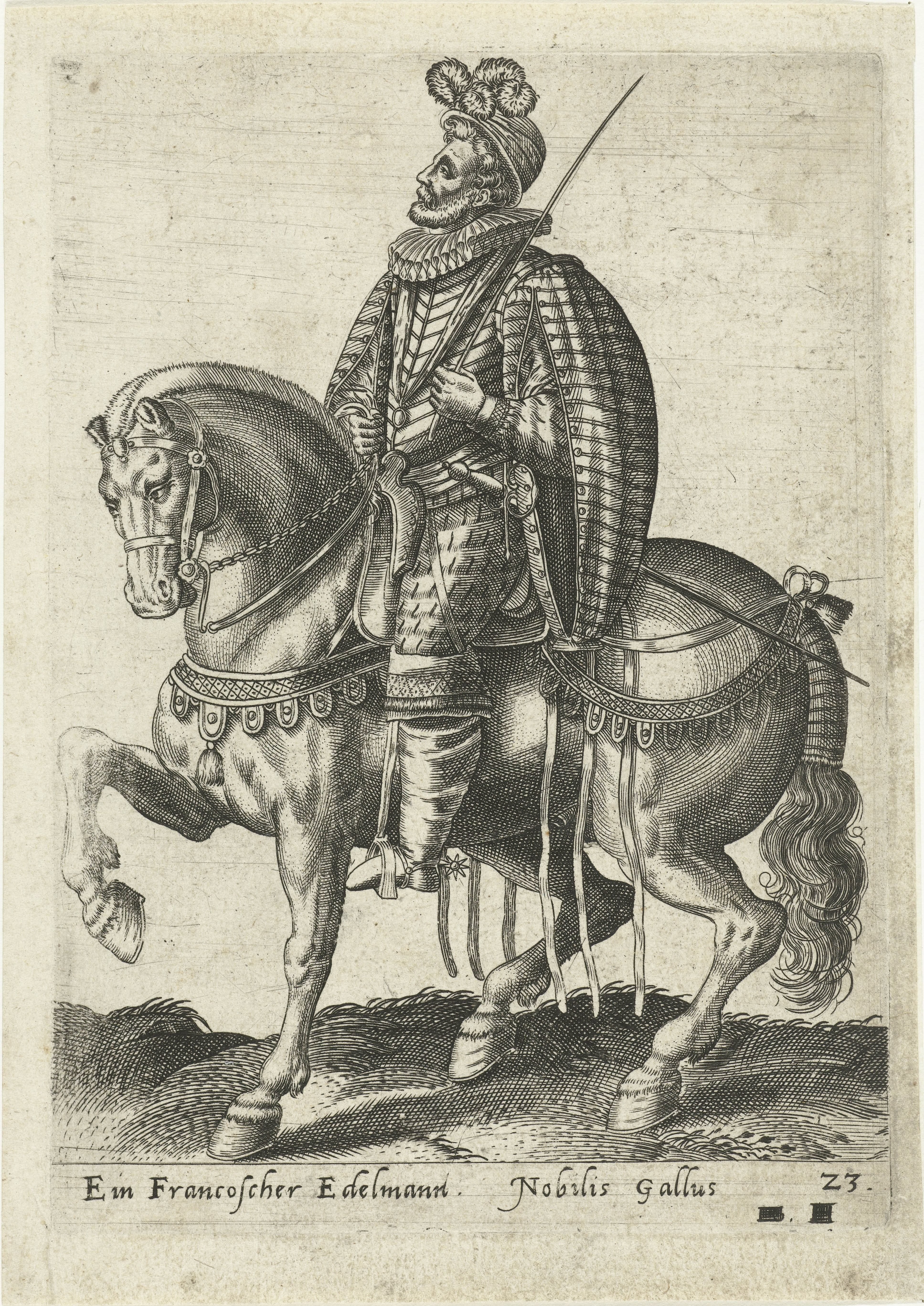Franse edelman te paard