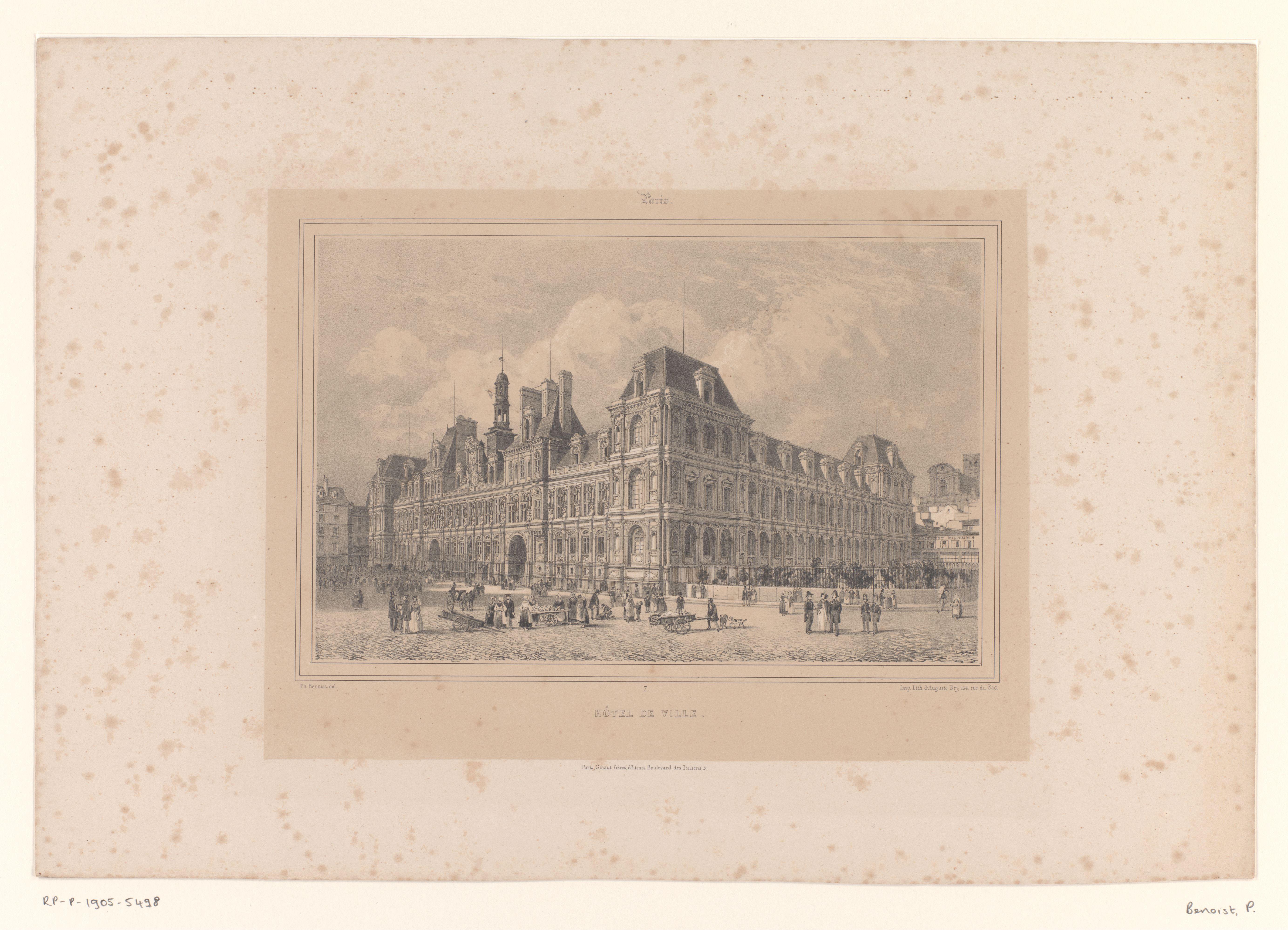 Zicht op het stadhuis van Parijs