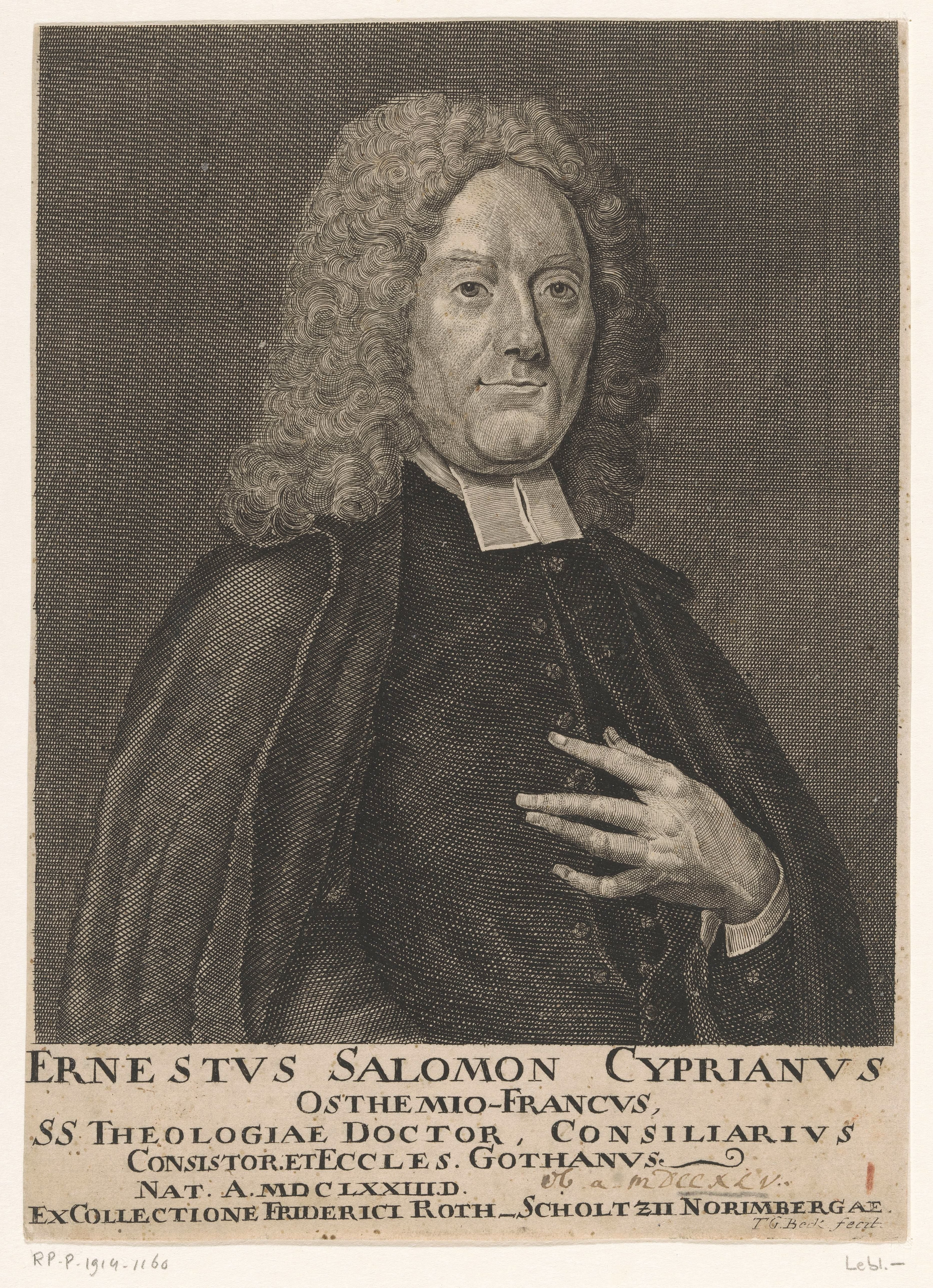 Portret van Ernst Salomon Cyprianus