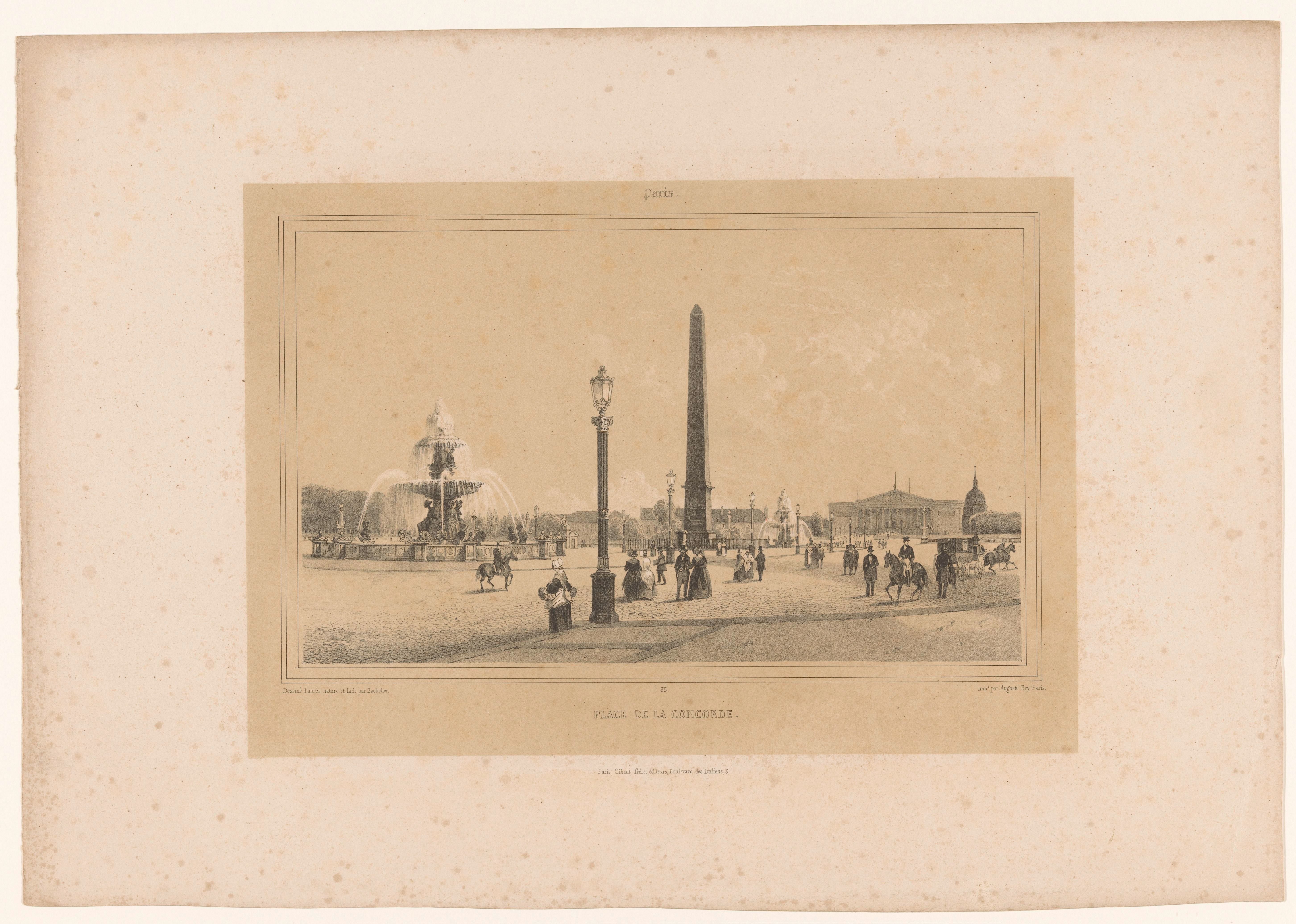 Zicht op de Place de la Concorde in Parijs