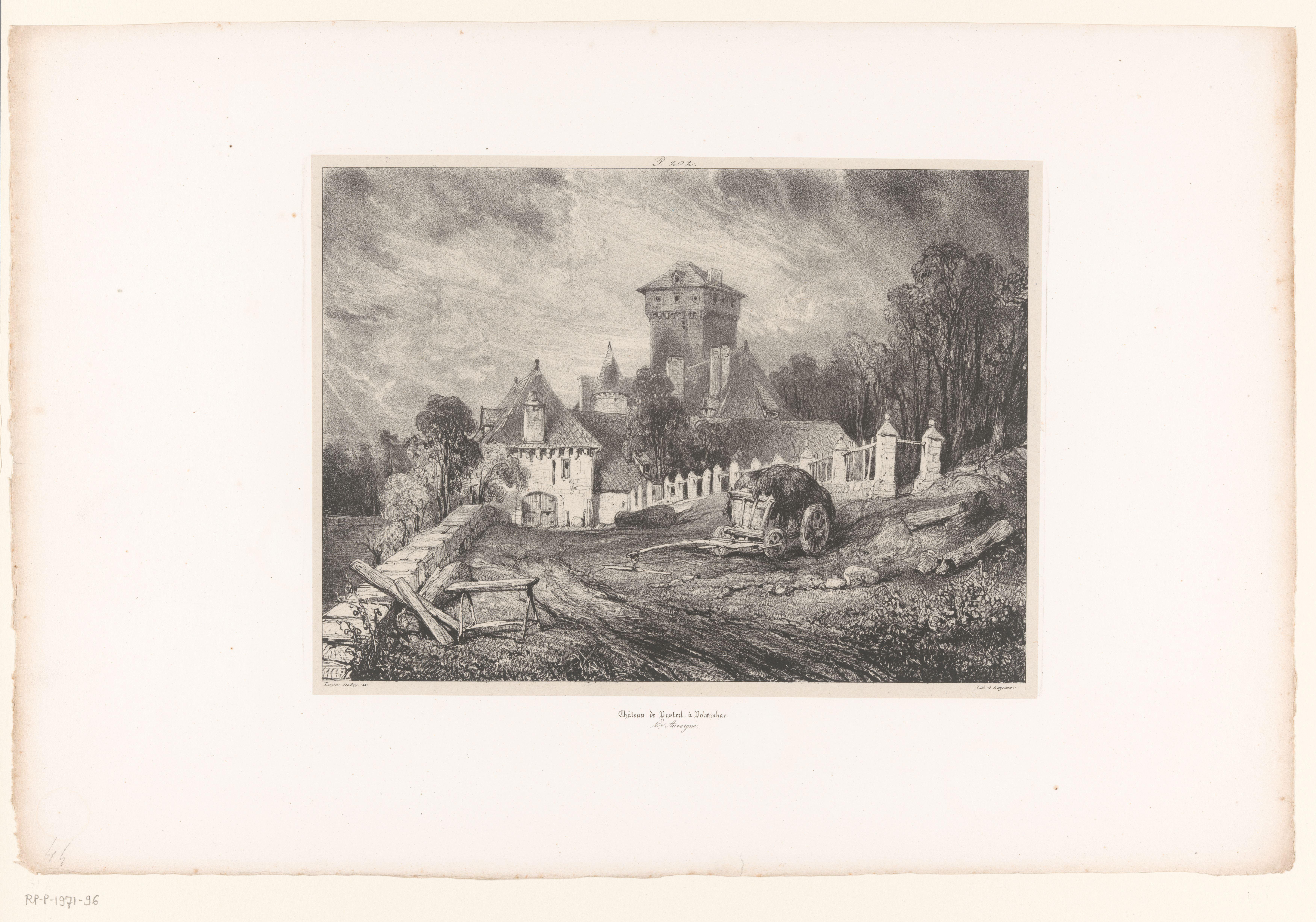Zicht op het kasteel van Pesteils bij Polminhac
