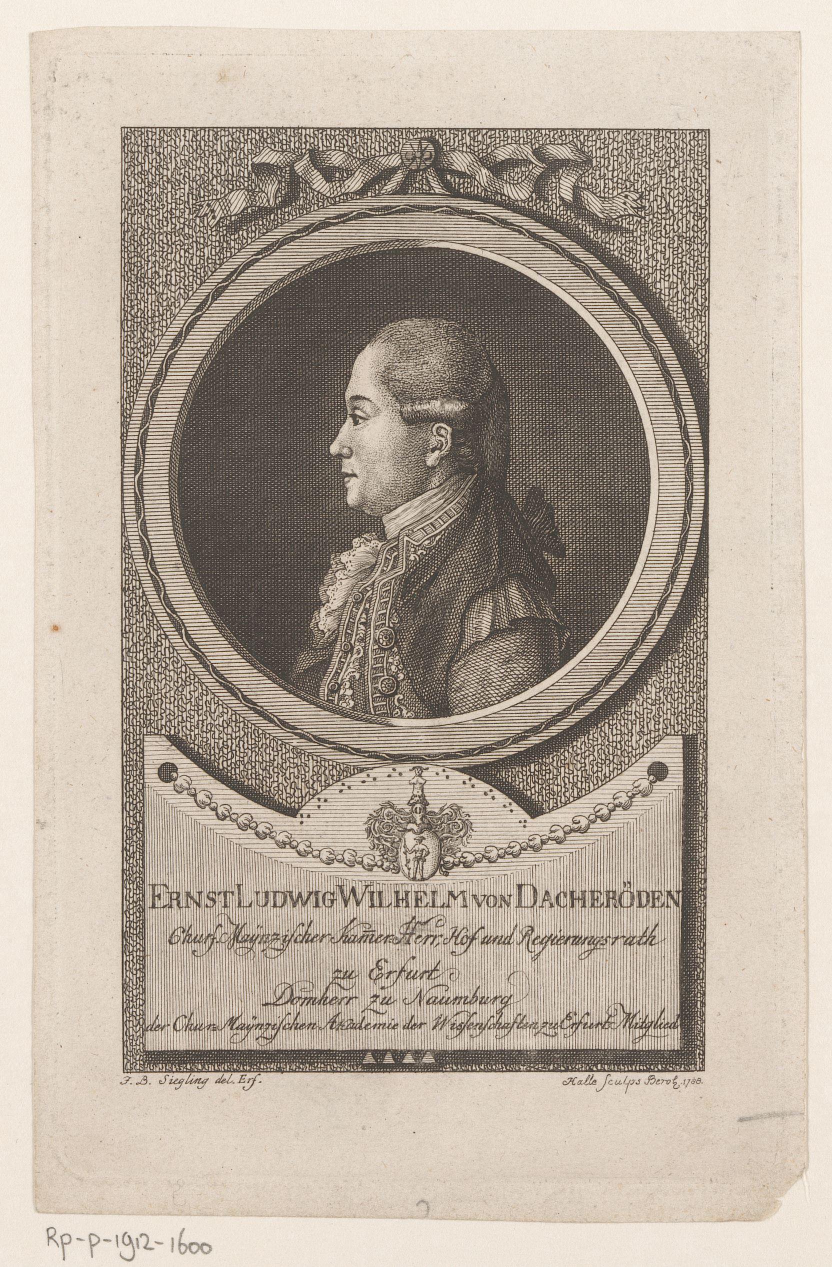 Portret van Ernst Ludwig Wilhelm von Dacheröden