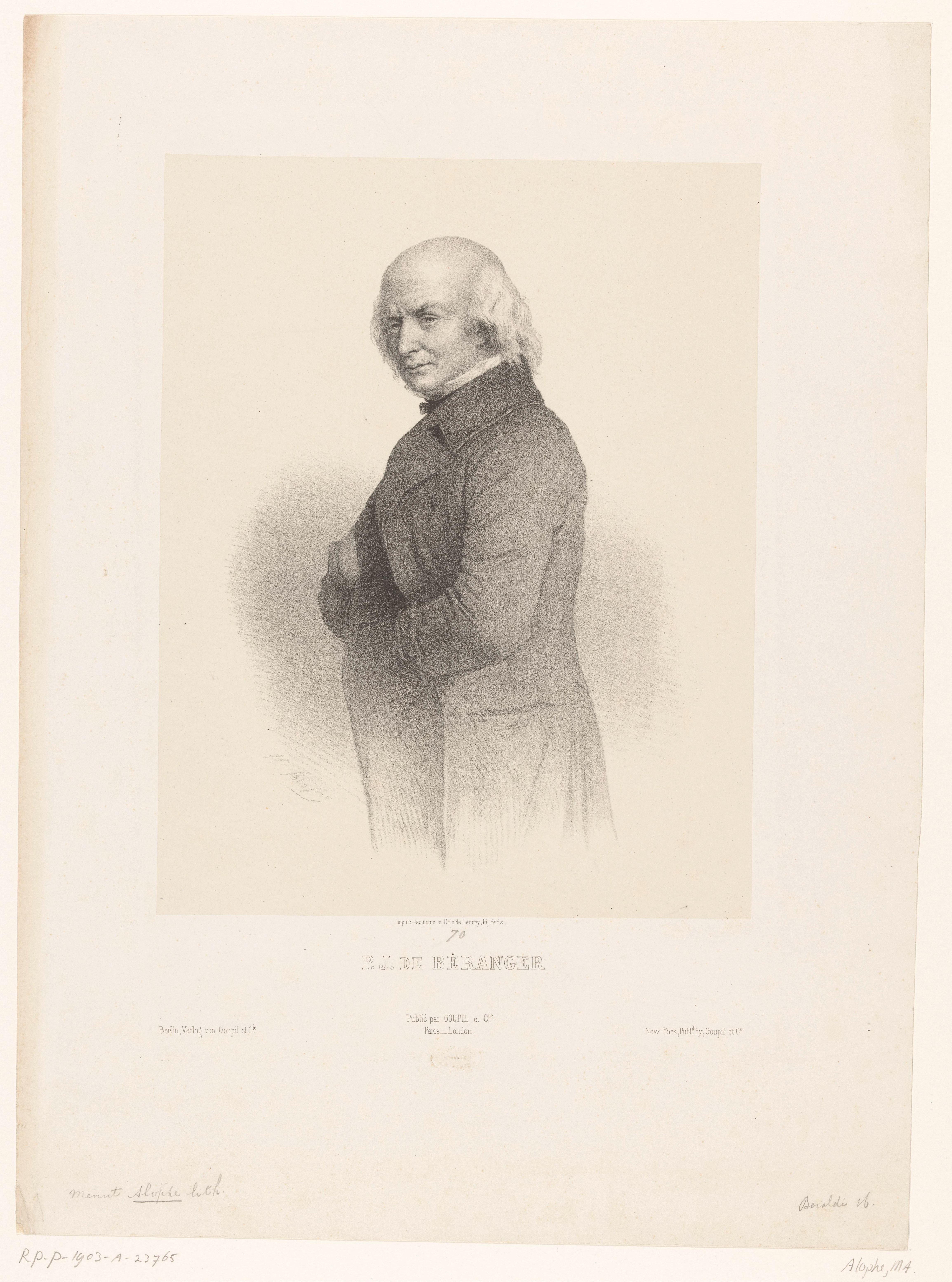 Portret van de dichter Pierre-Jean de Béranger