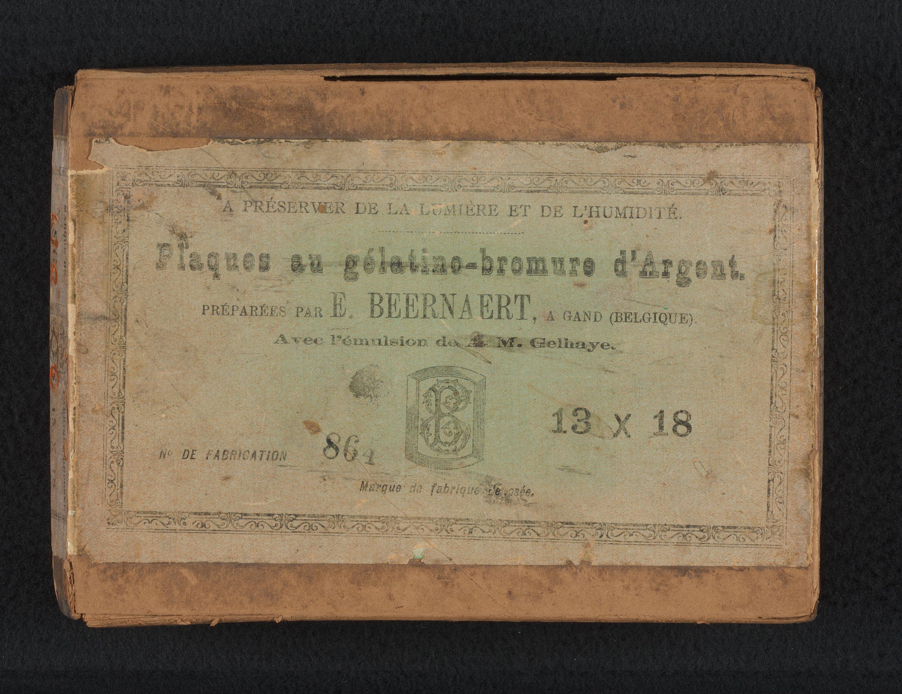 1 leeg doosjes Beernaert glasnegatieven, horend bij RP-F-2019-152-22 t/m 36