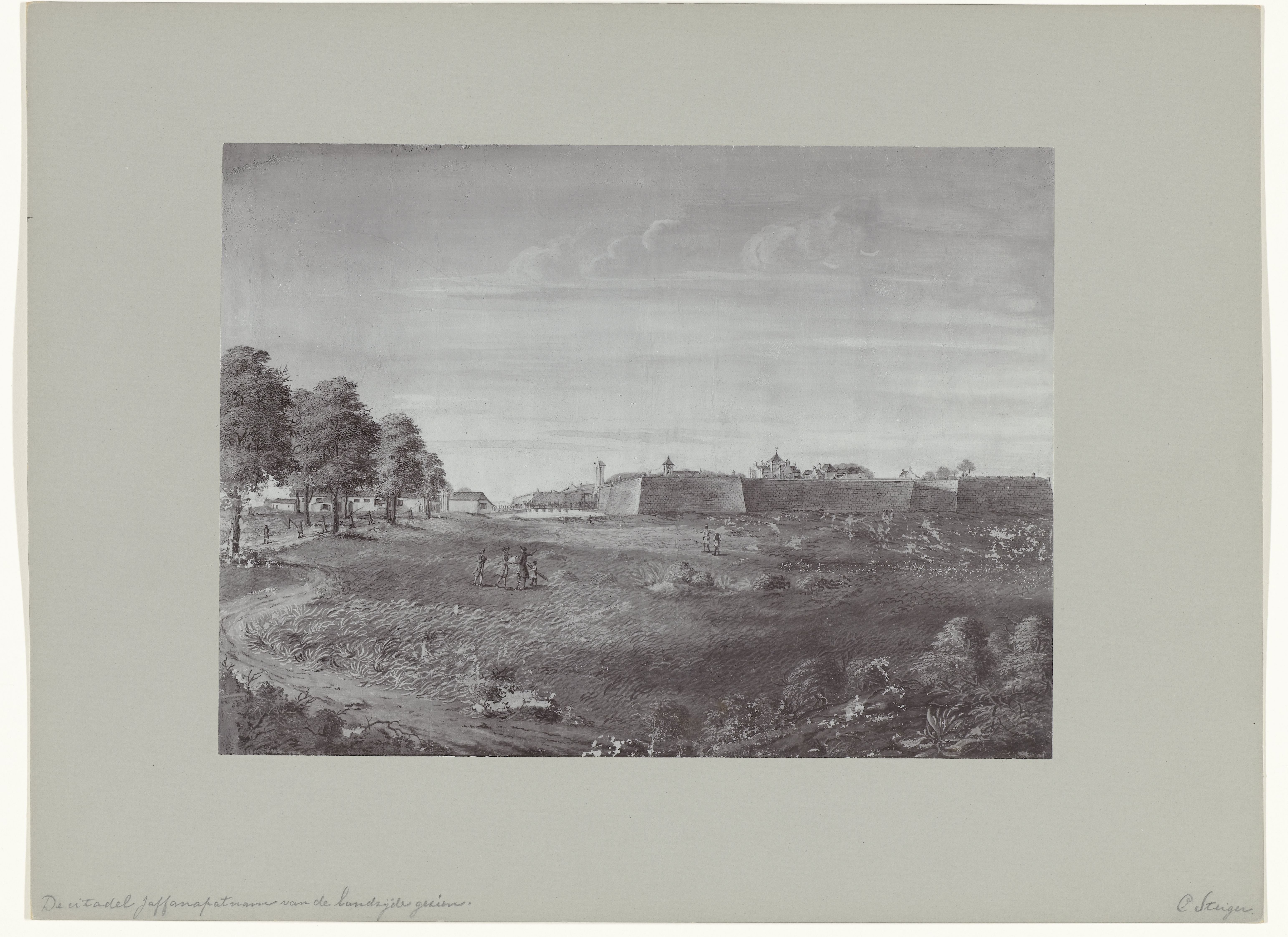 De citadel Jaffanapatnam van de landzijde gezien door C. Steiger