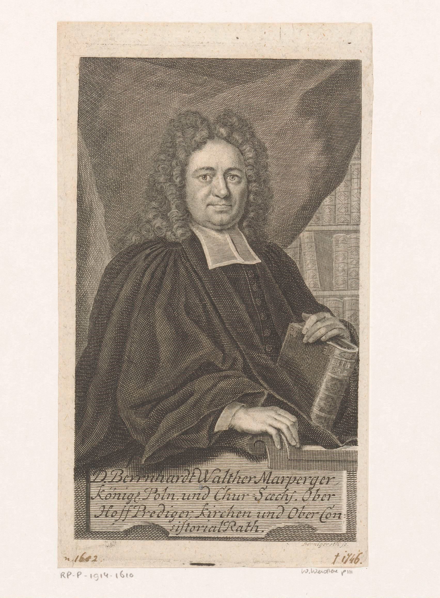 Portret van Bernhard Walther Marperger