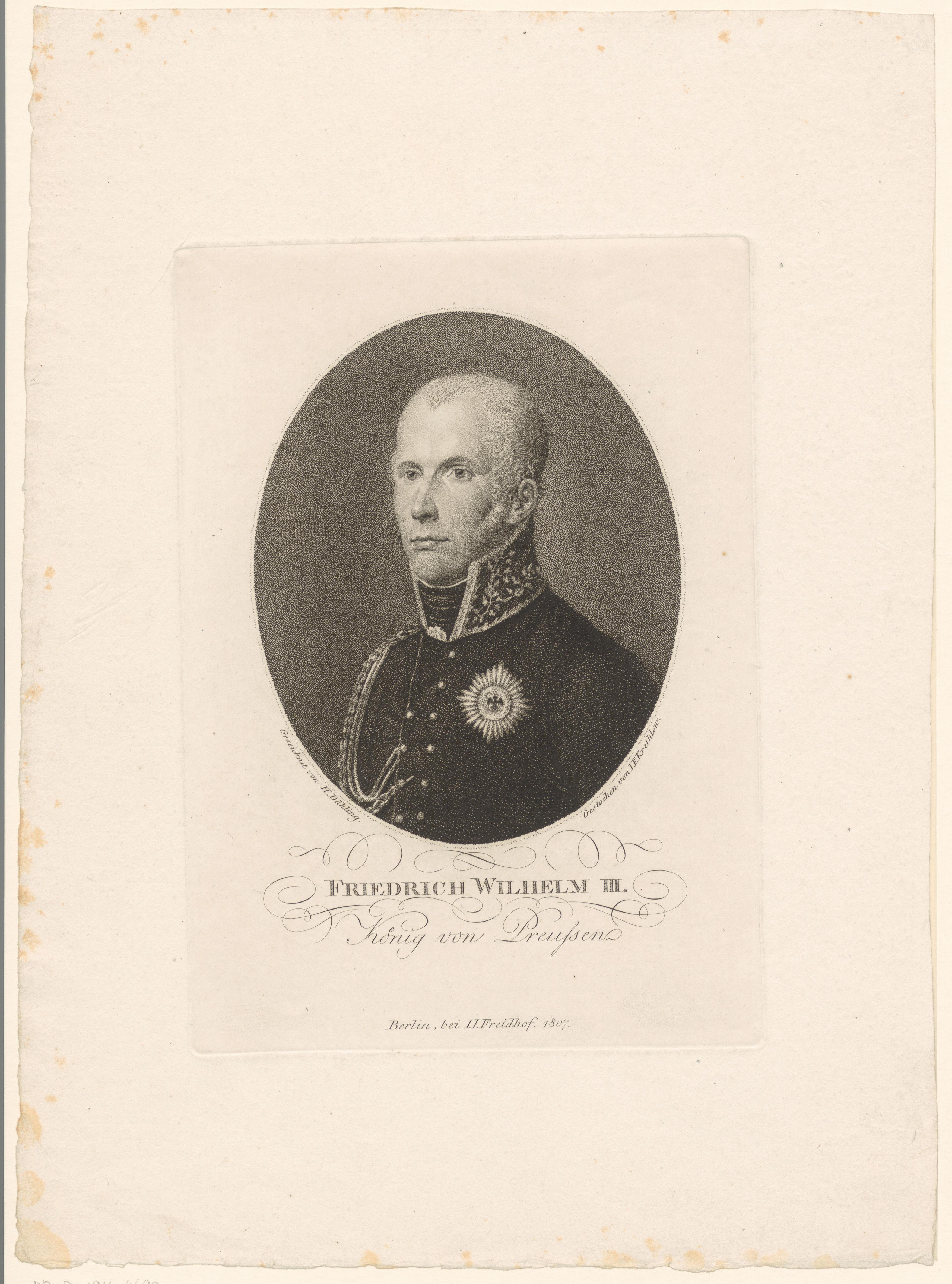 Portret van Friedrich Wilhelm, Koning van Pruissen