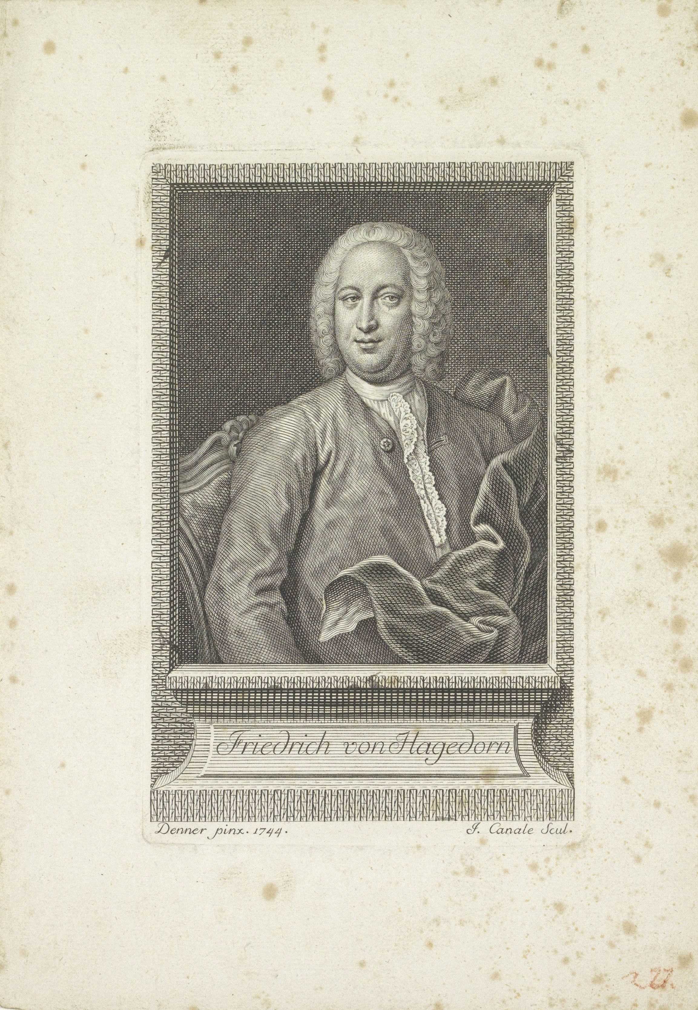 Portret van de dichter Friedrich von Hagedorn