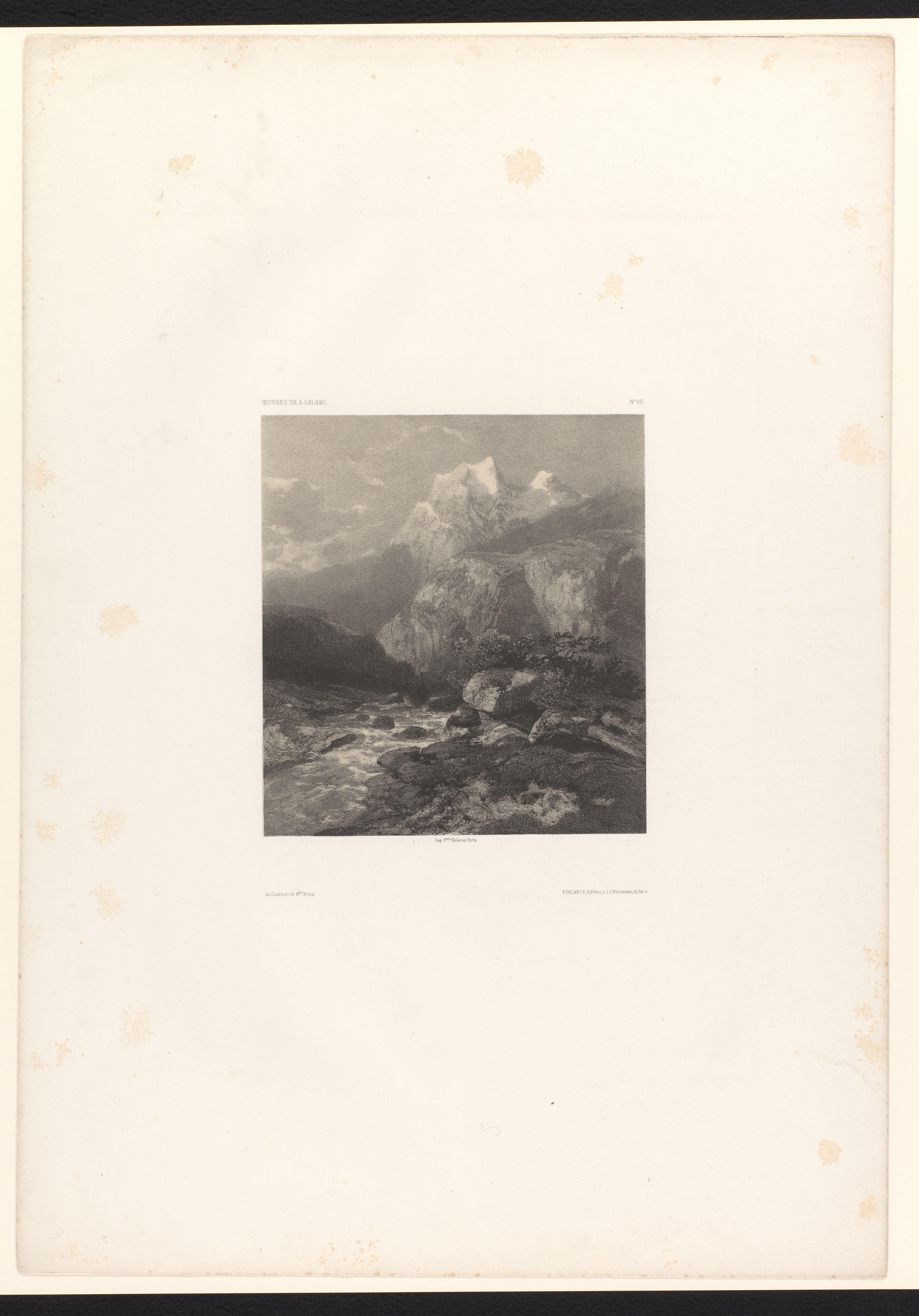 Berglandschap met beek langs de rotsen