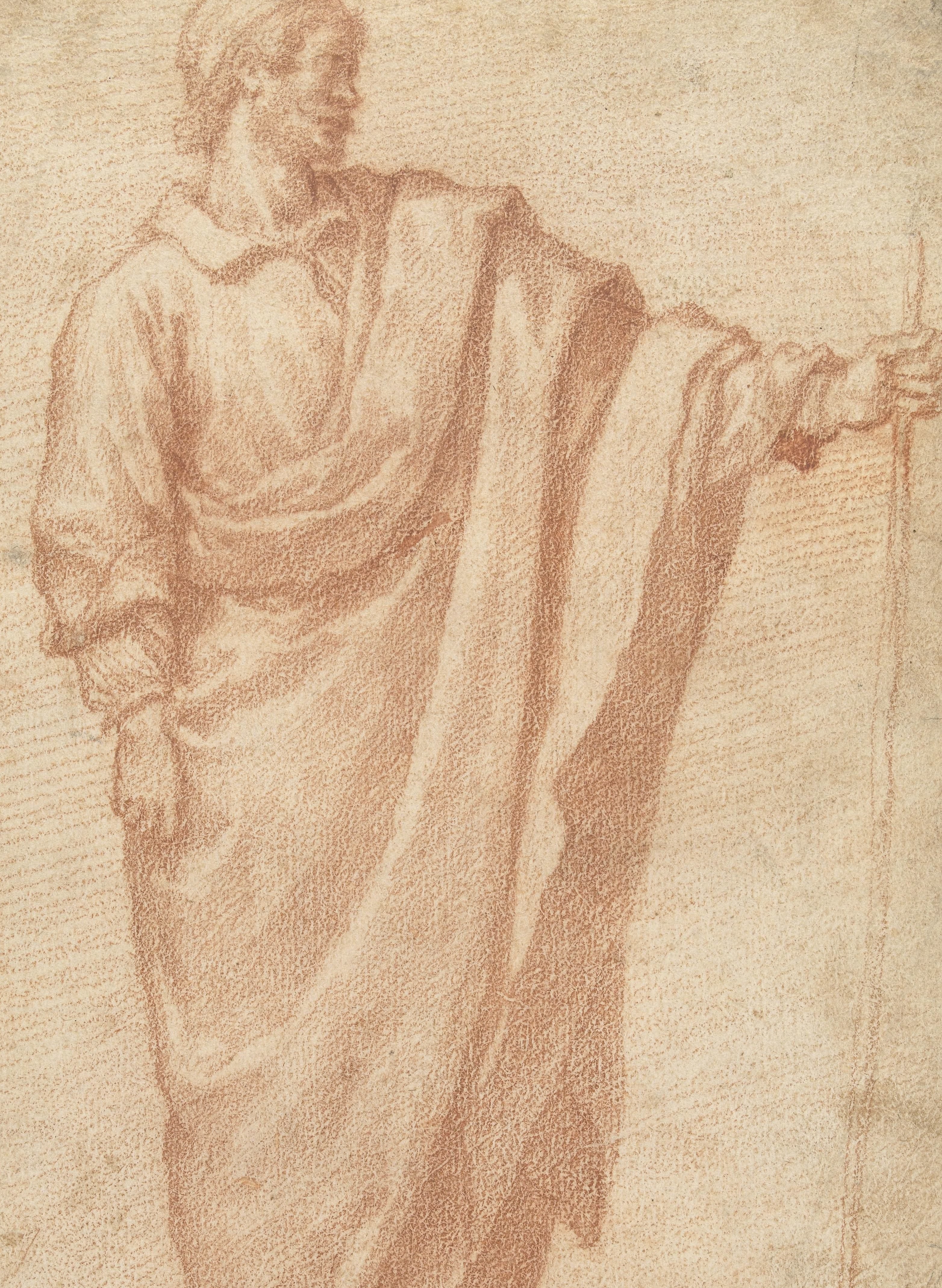 Studie van een gedrapeerde figuur