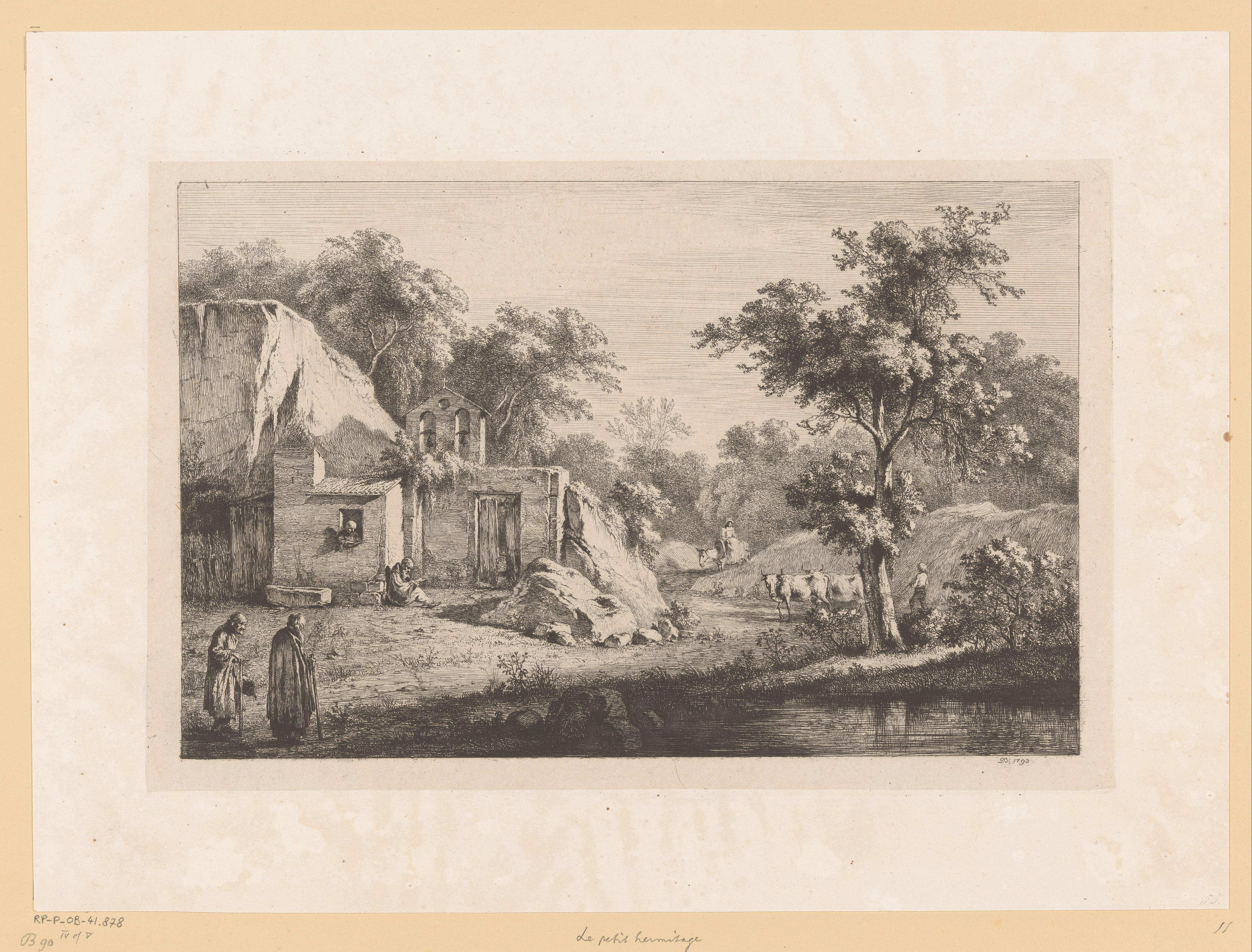 Hermitage in een rivierlandschap
