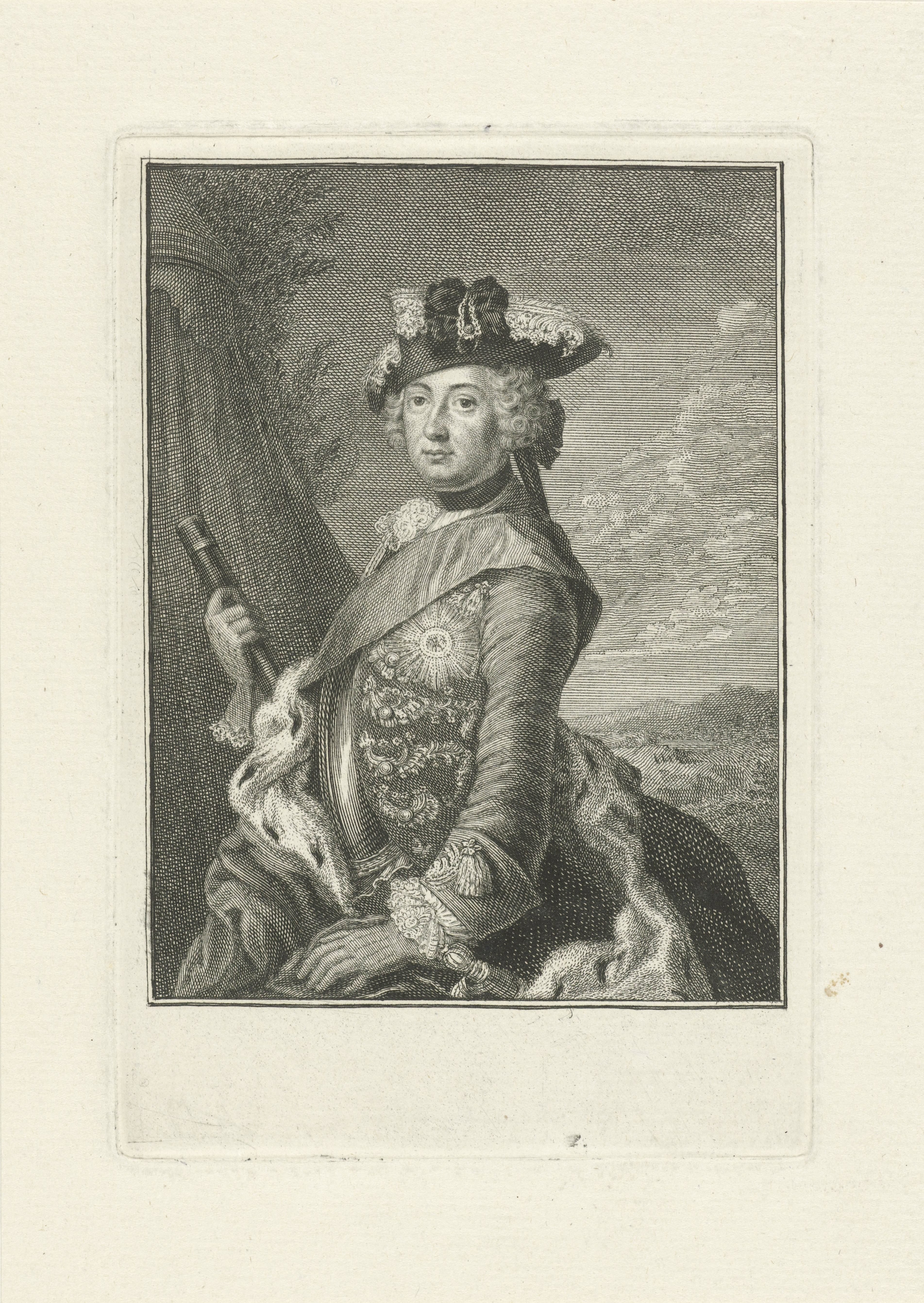 Portret van Frederik II de Grote, koning van Pruisen