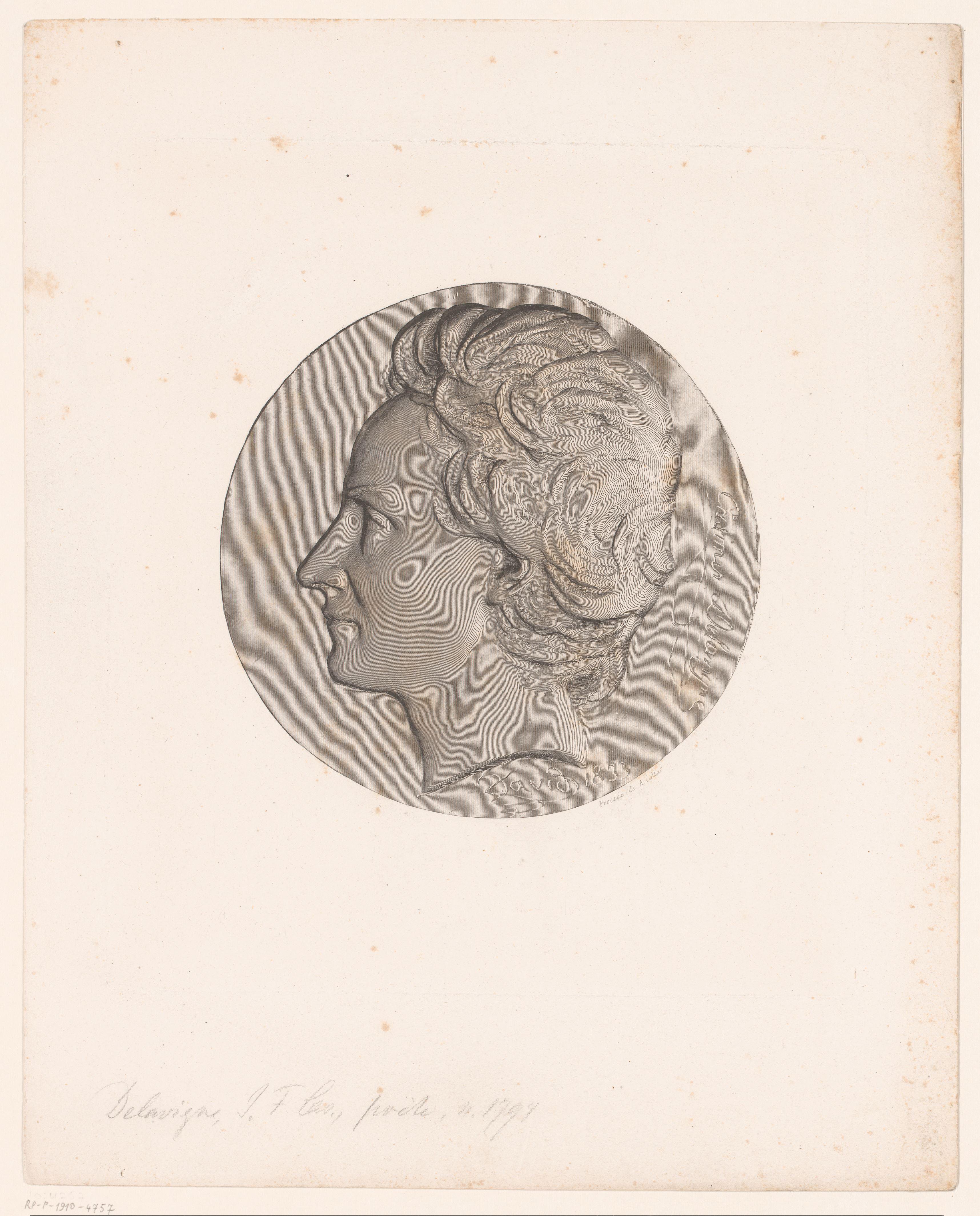 Medaillon met portret van Casimir Delavigne