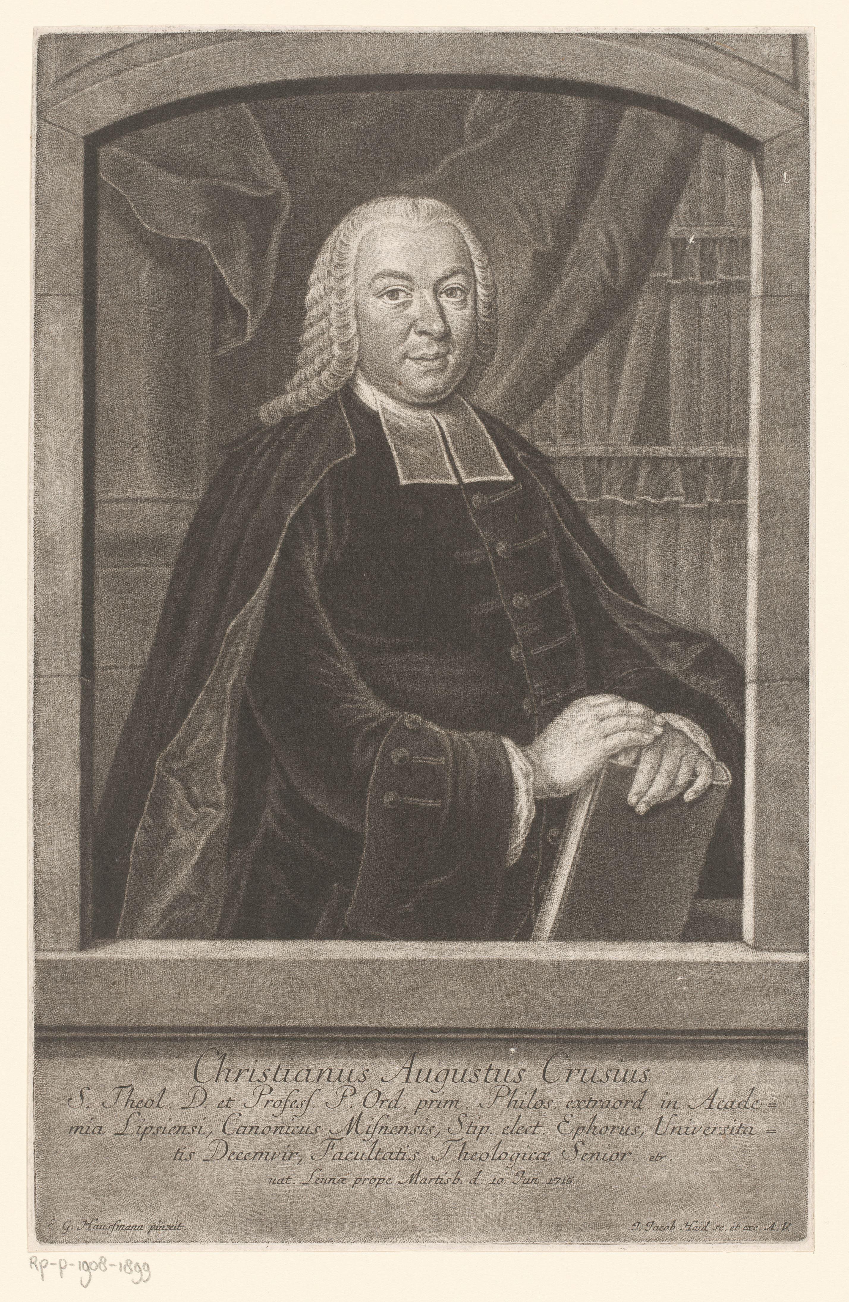 Portret van Christian August Crusius