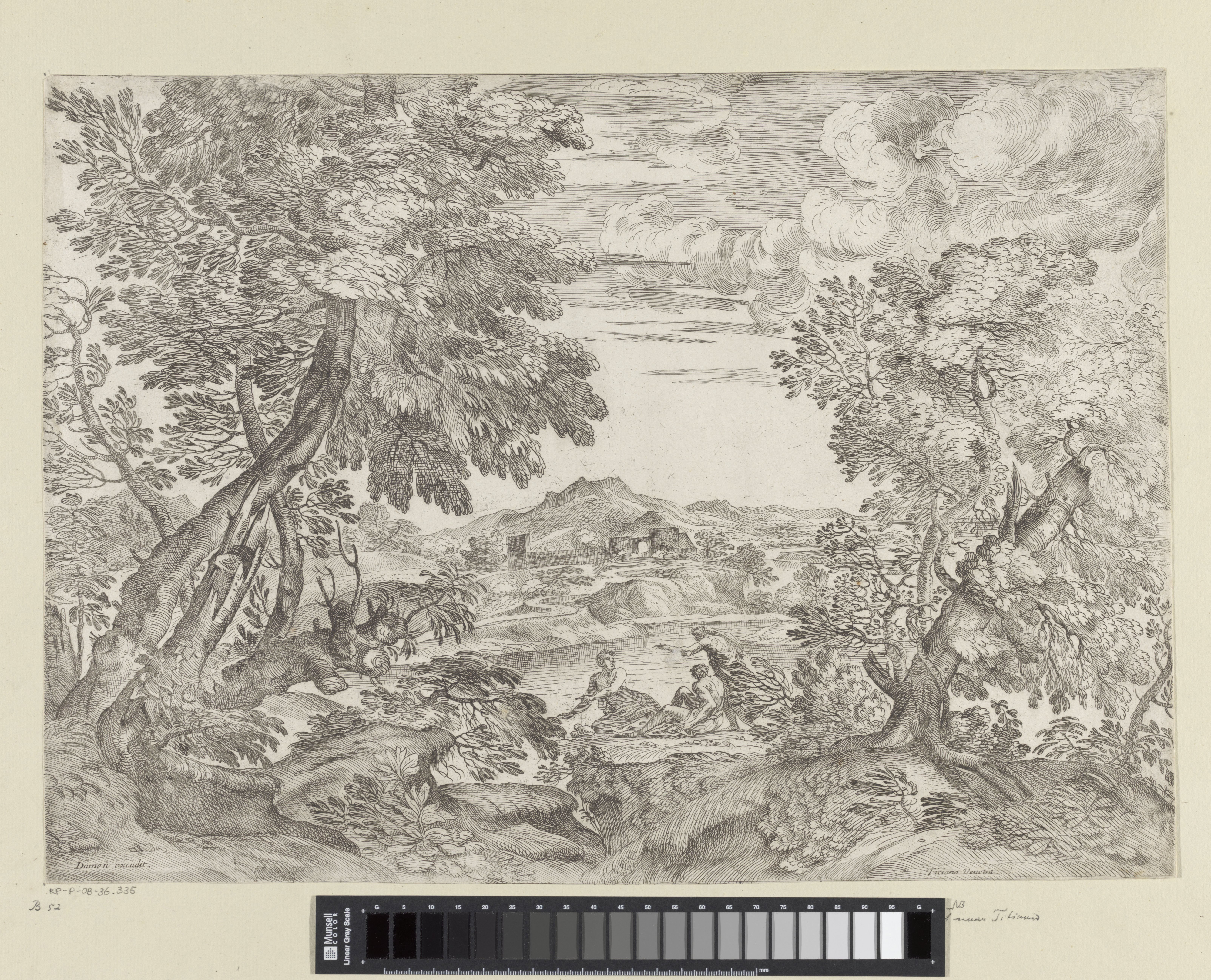 Landschap met drie mannen