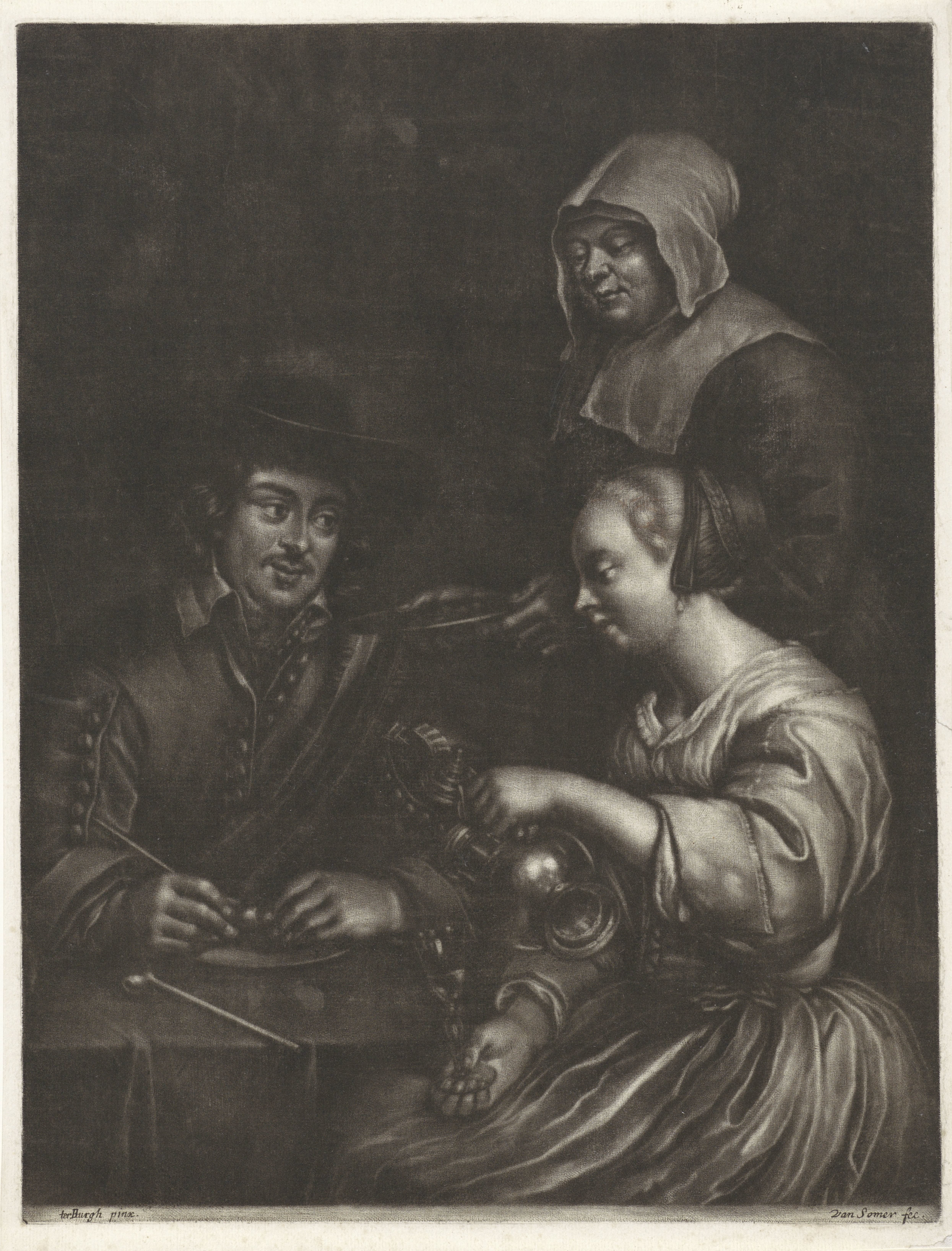 Man en een vrouw aan tafel