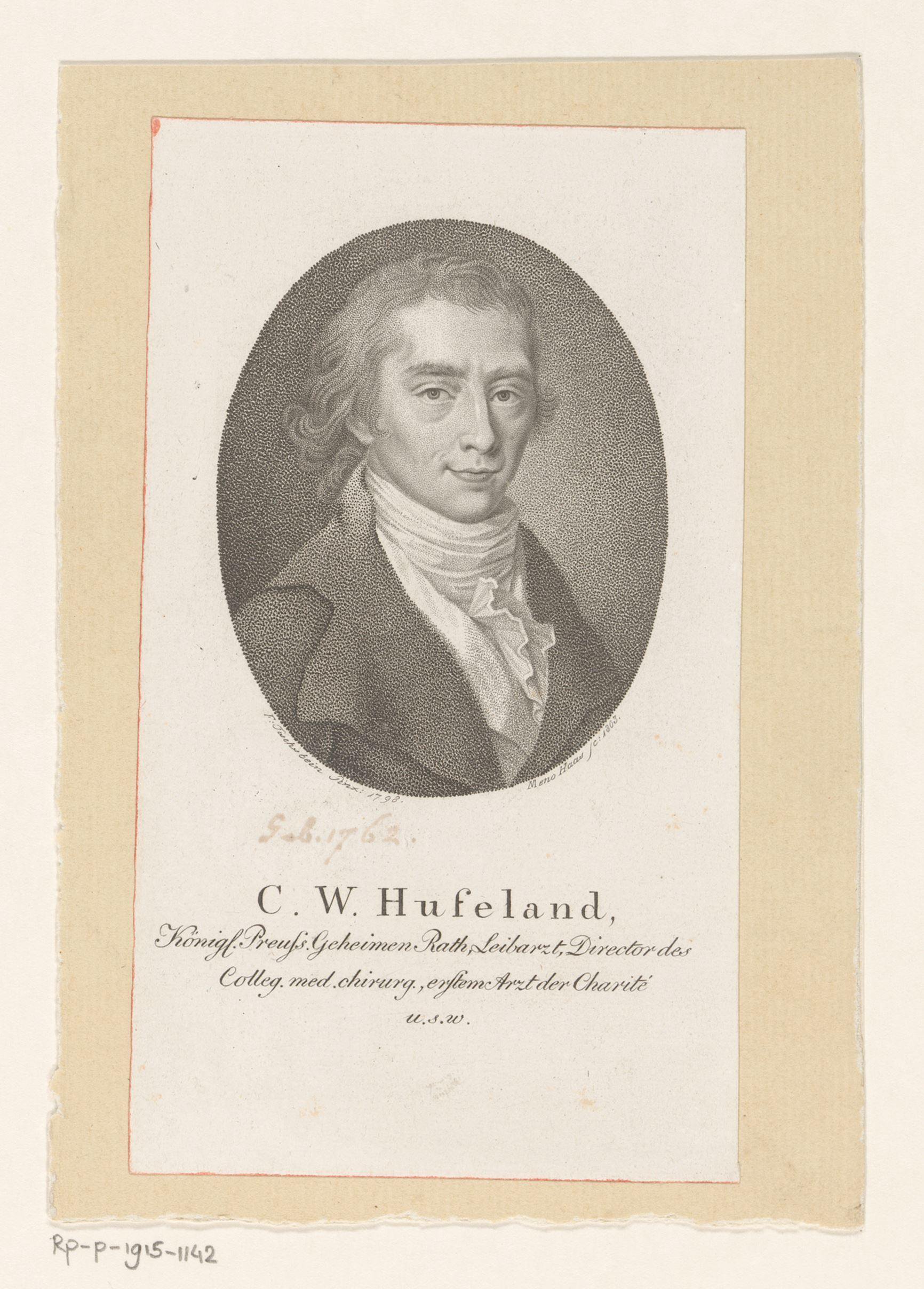 Portret van Christoph Wilhelm von Hufeland