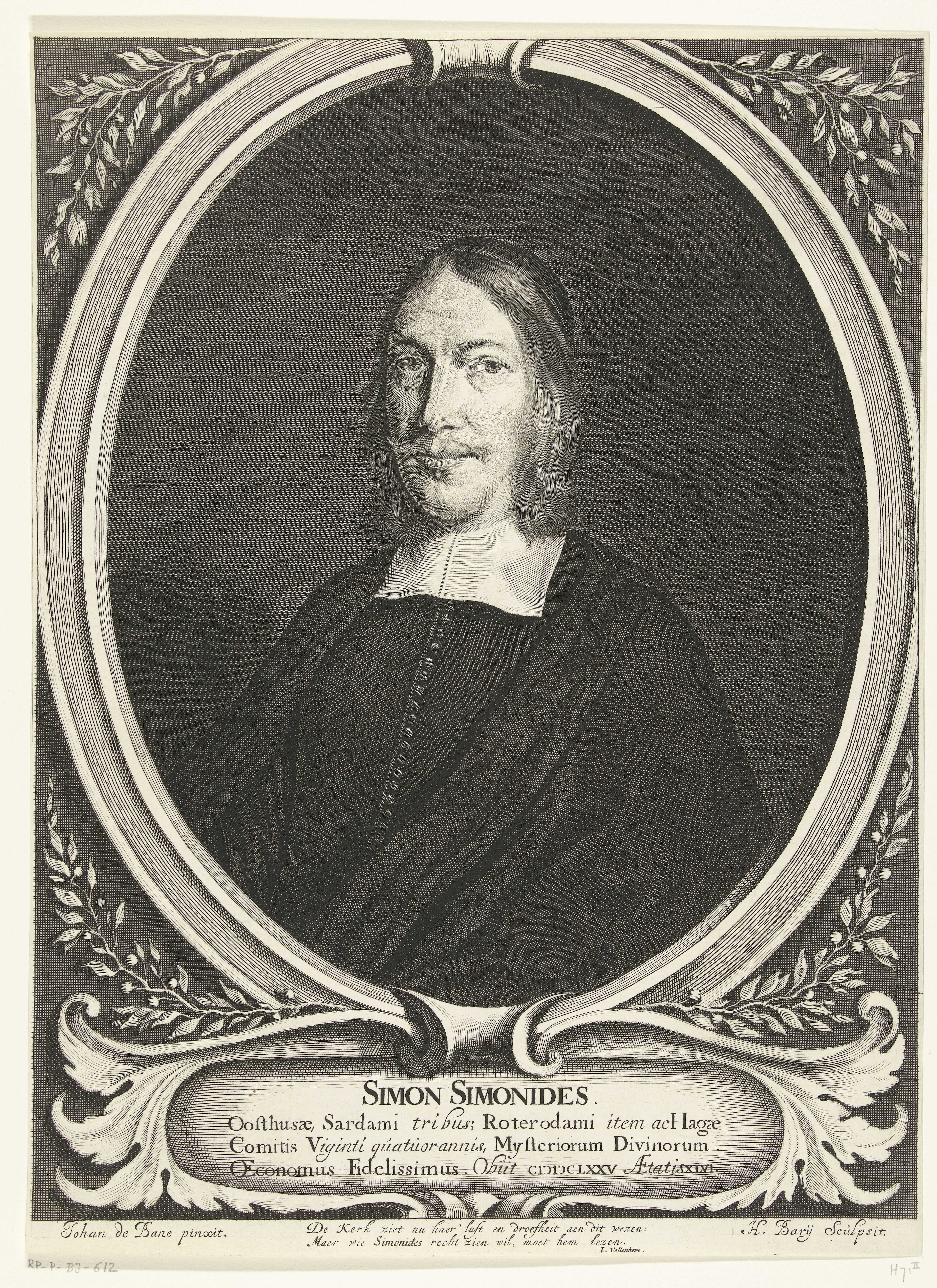 Portret van Simon Simonides op 46-jarige leeftijd