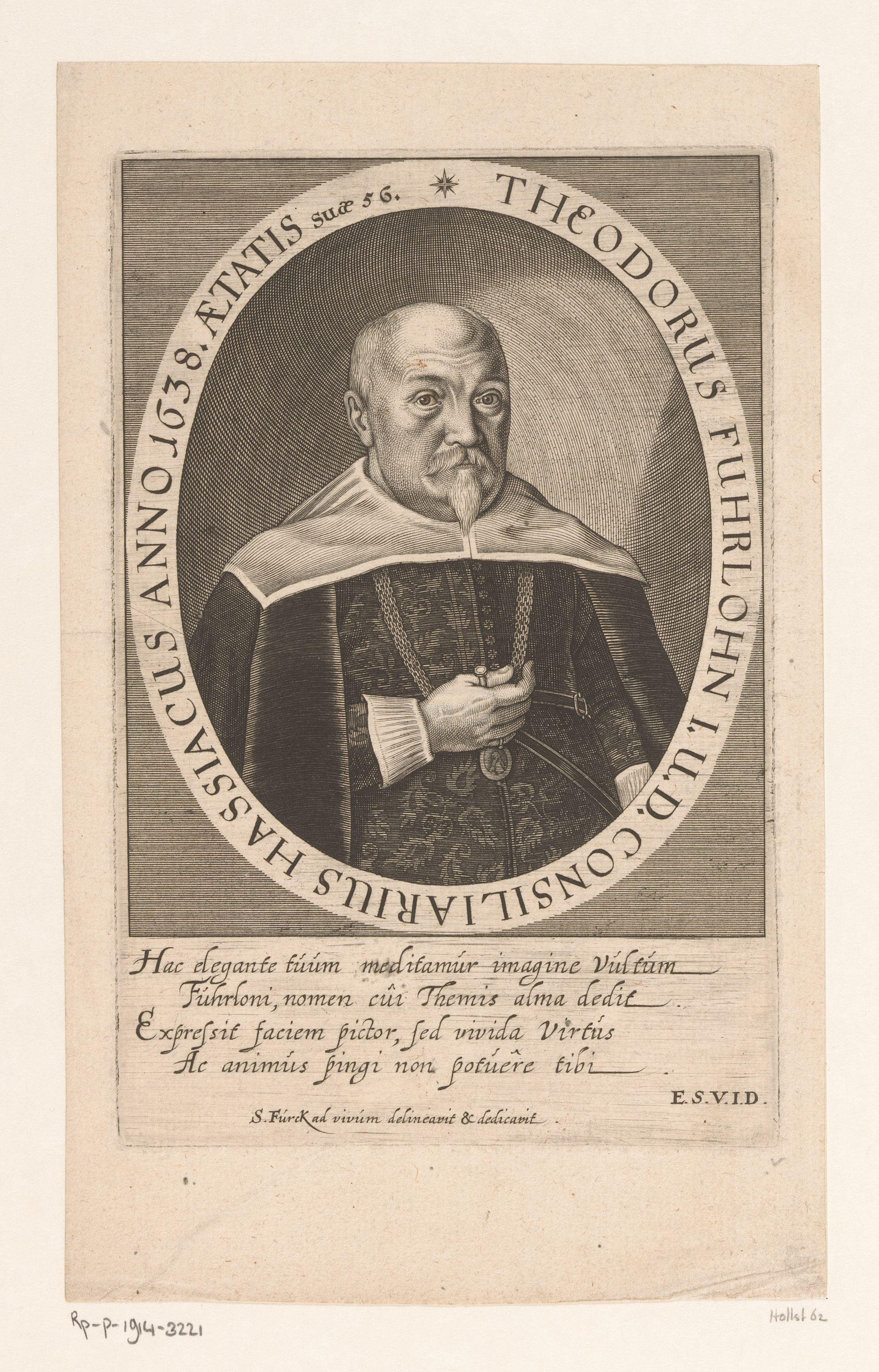 Portret van Theodor Furlohn op 56-jarige leeftijd