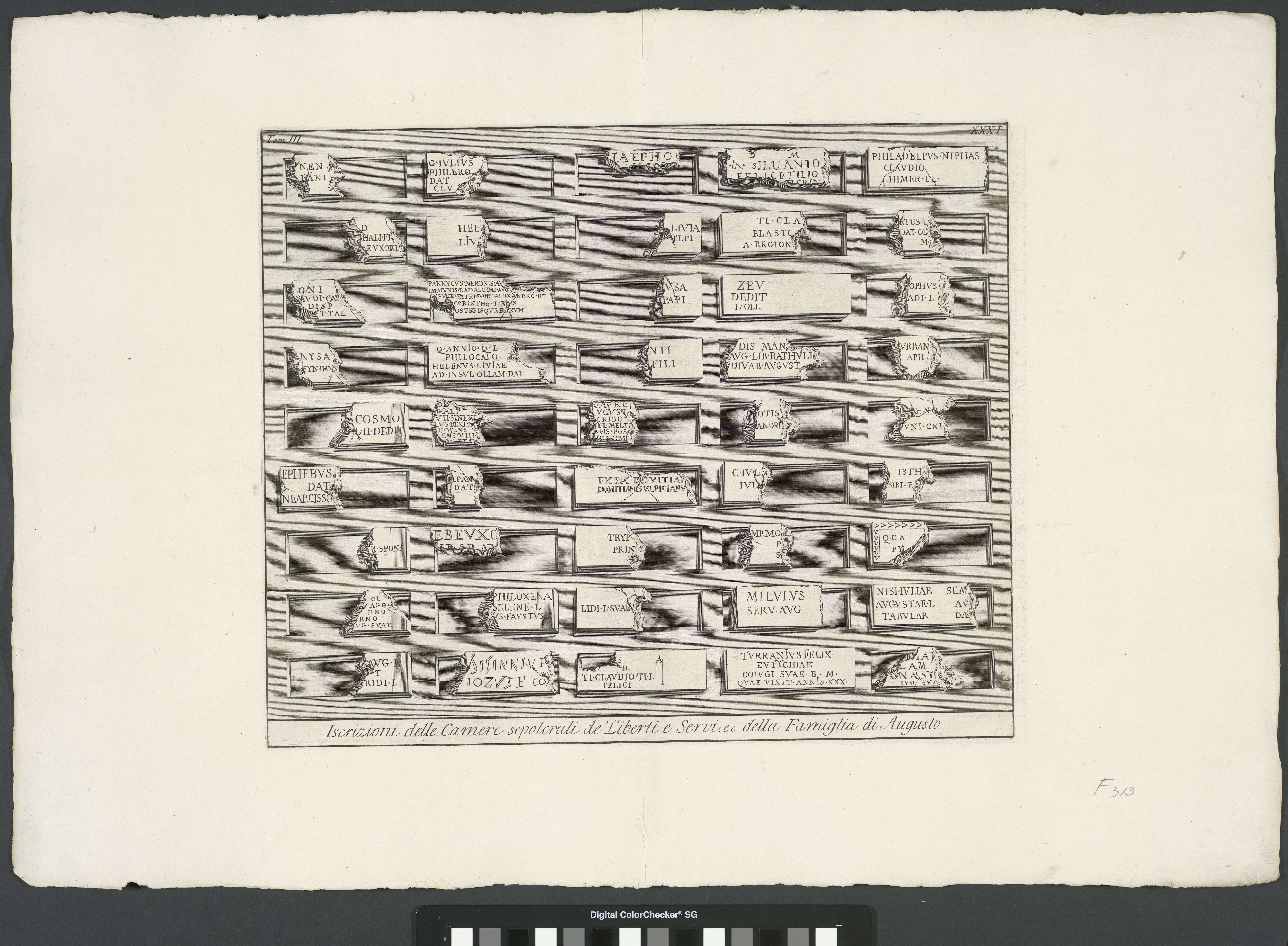 Inscripties uit de graftombe van de vrijgelatenen en slaafgemaakten van de familie van Augustus