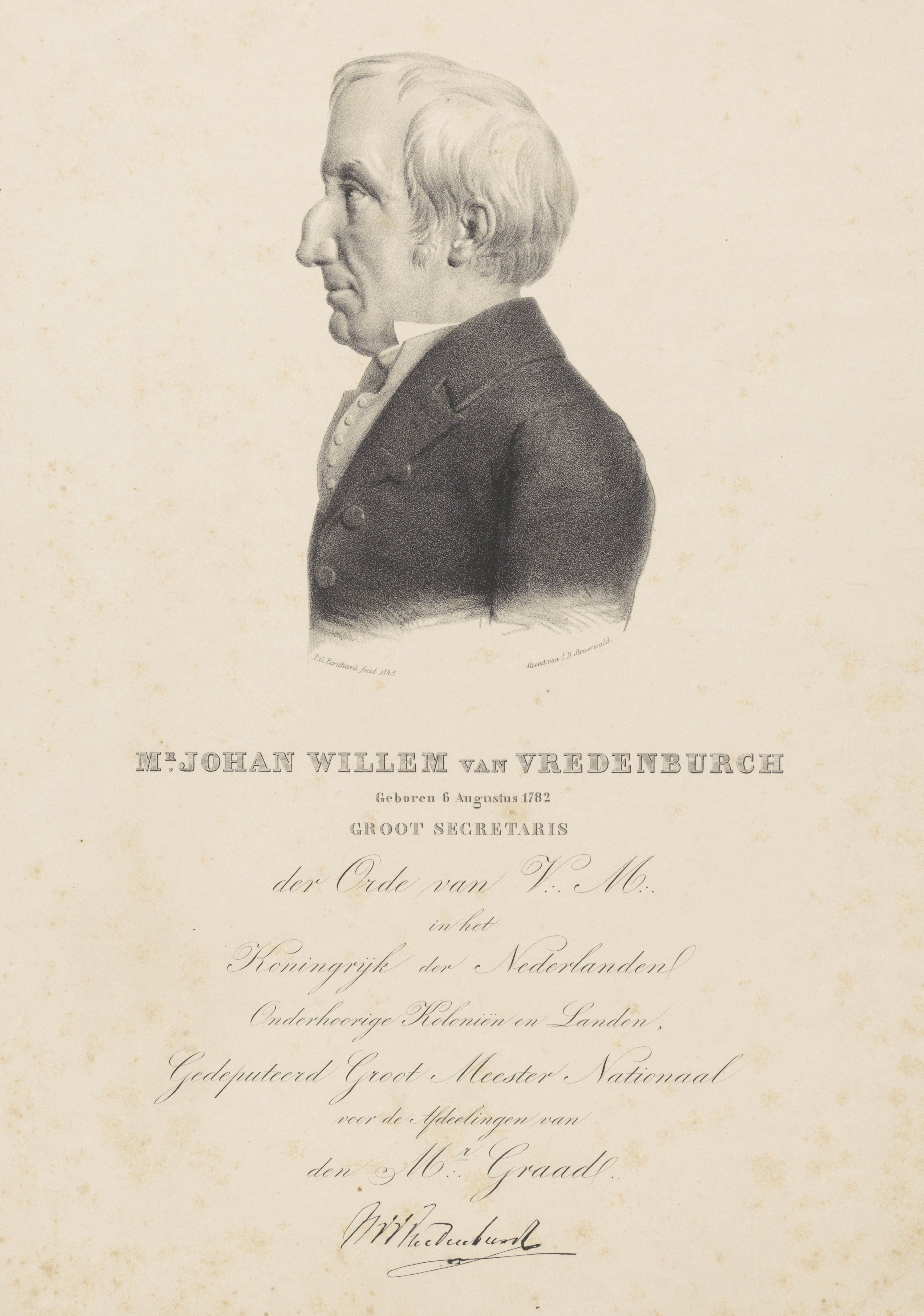 Portret van Johan Willem van Vredenburch