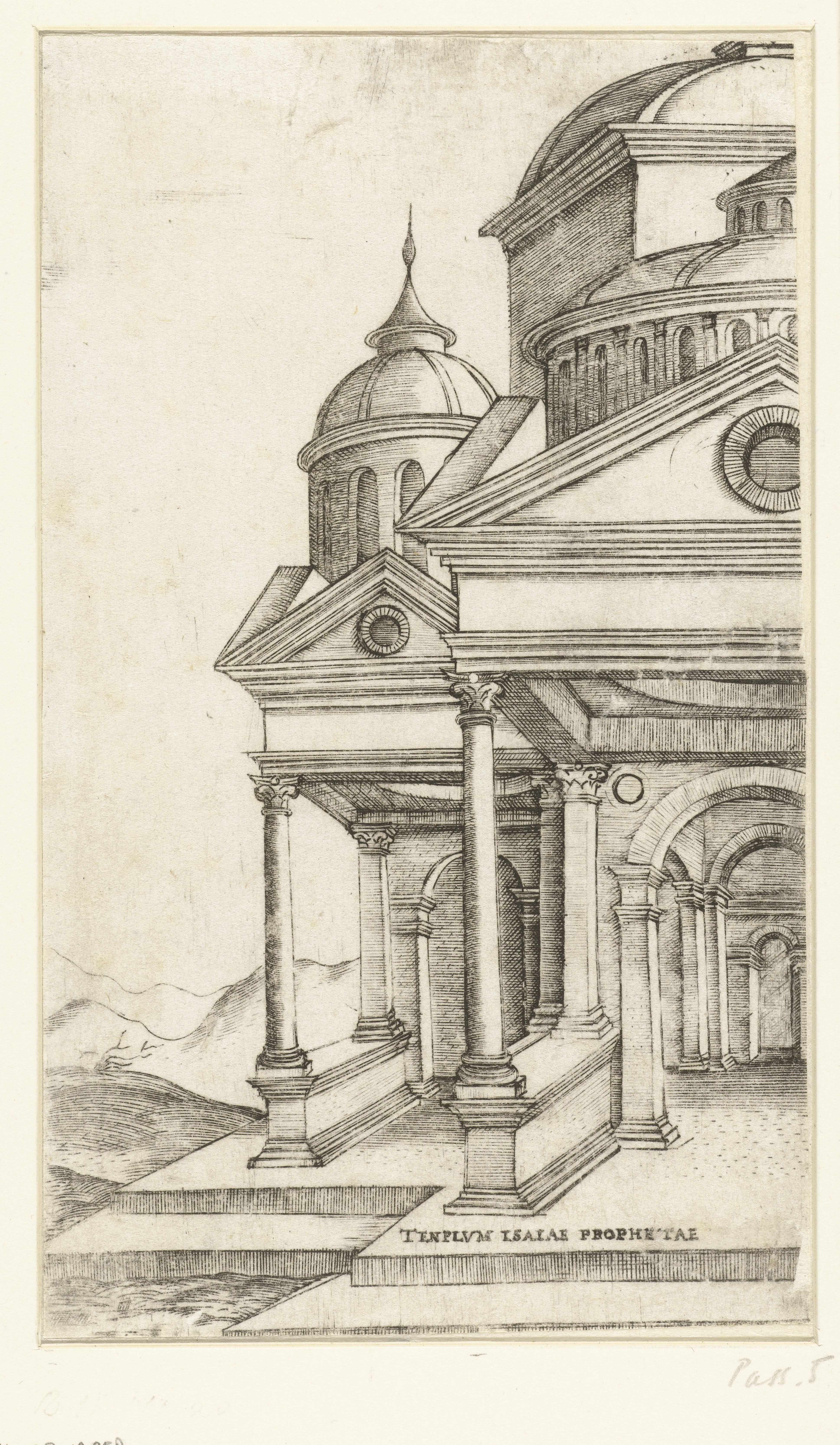 Deel van het exterieur van een klassieke tempel