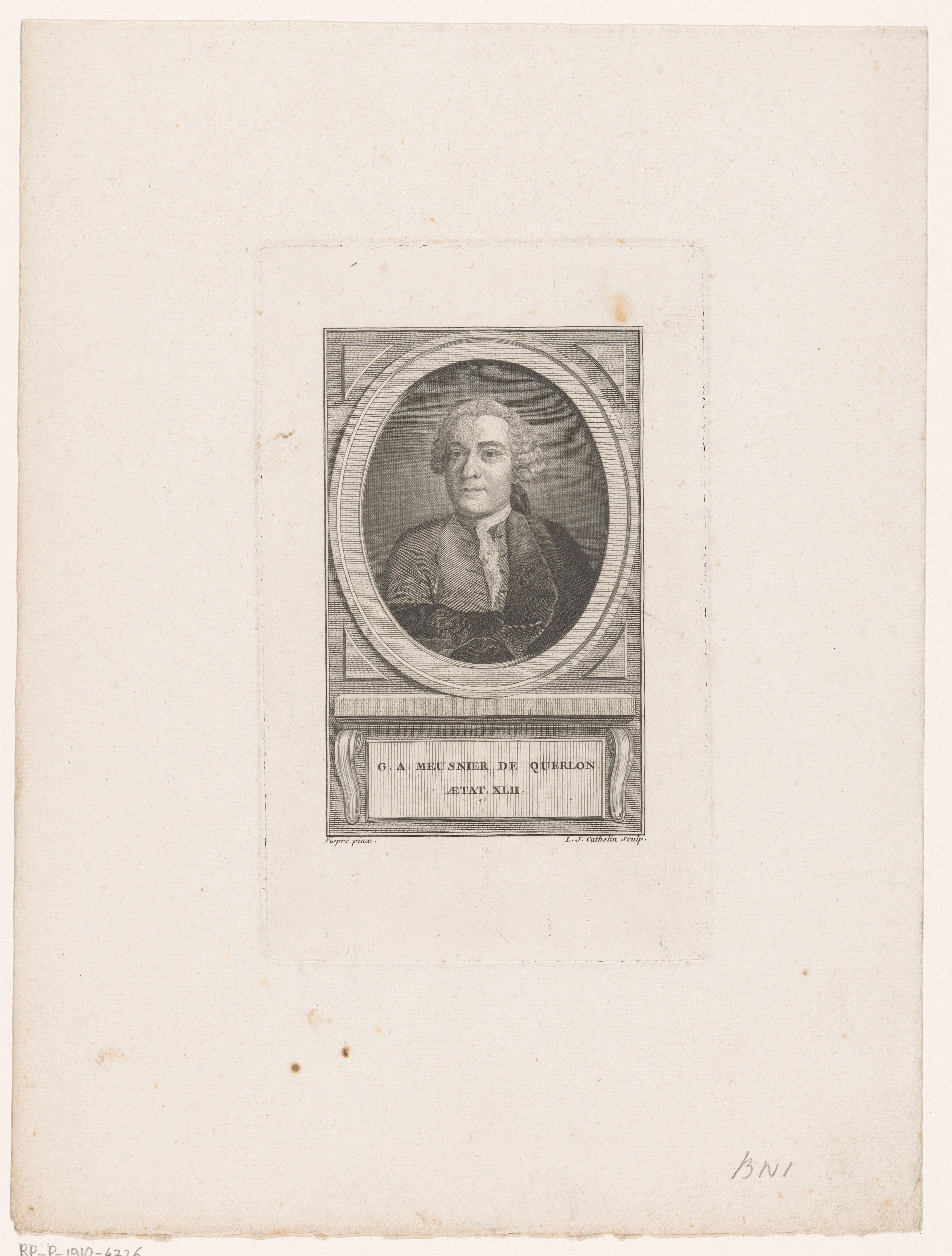 Portret van Anne Gabriel Meusnier de Querlon, op 42-jarige leeftijd
