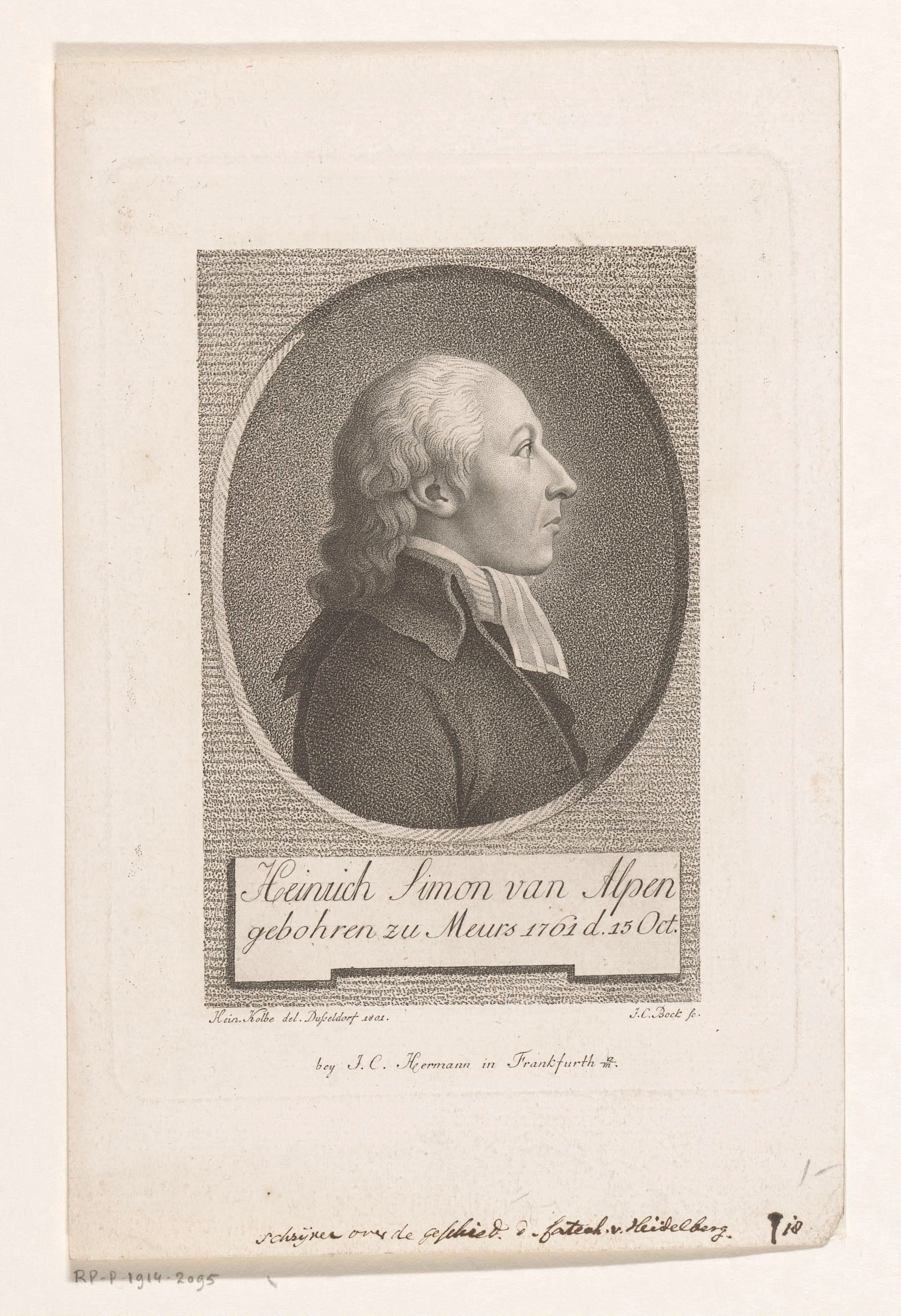 Portret van Heinrich Simon van Alpen