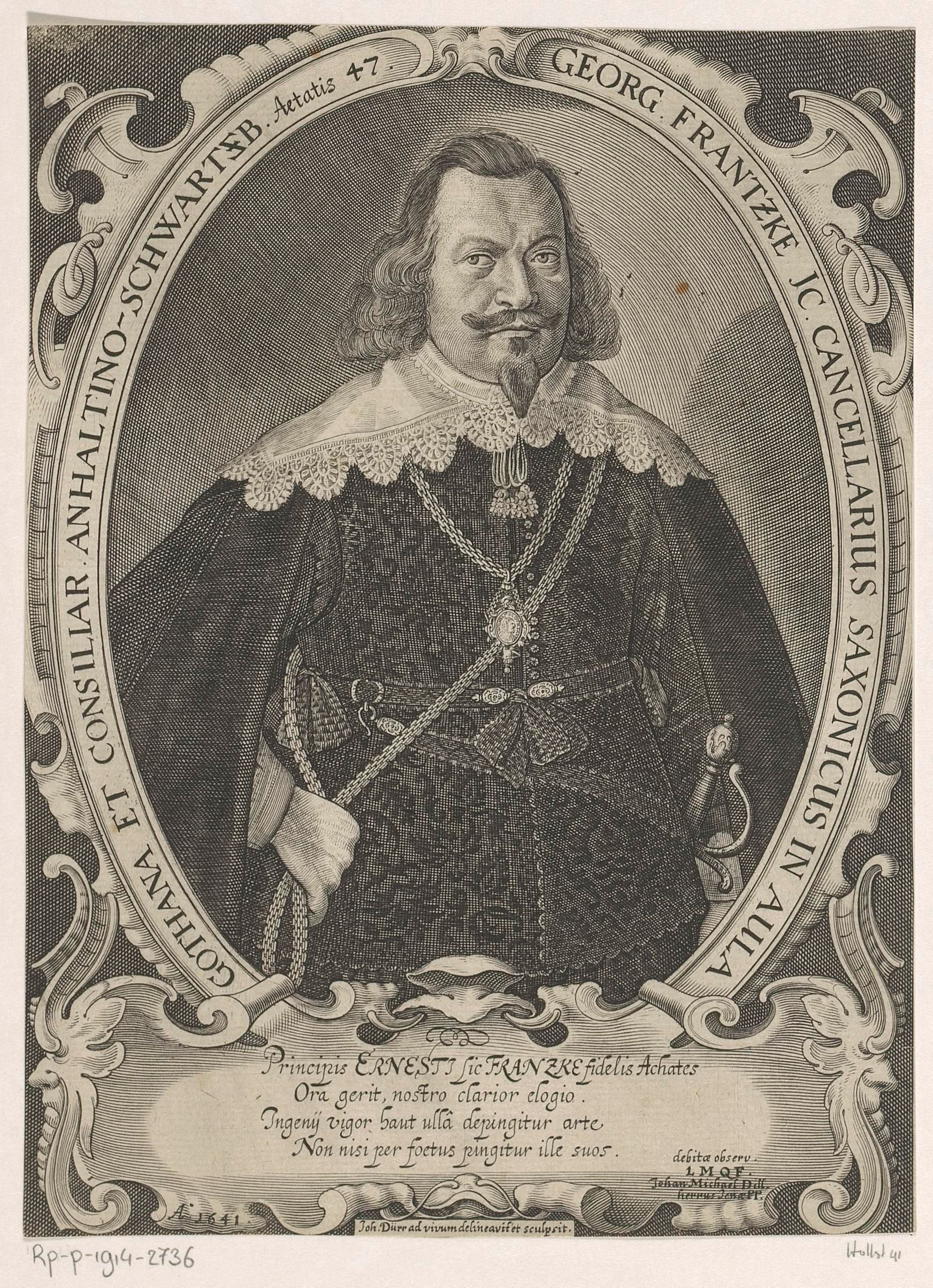 Portret van Georg Frantzke op 47-jarige leeftijd