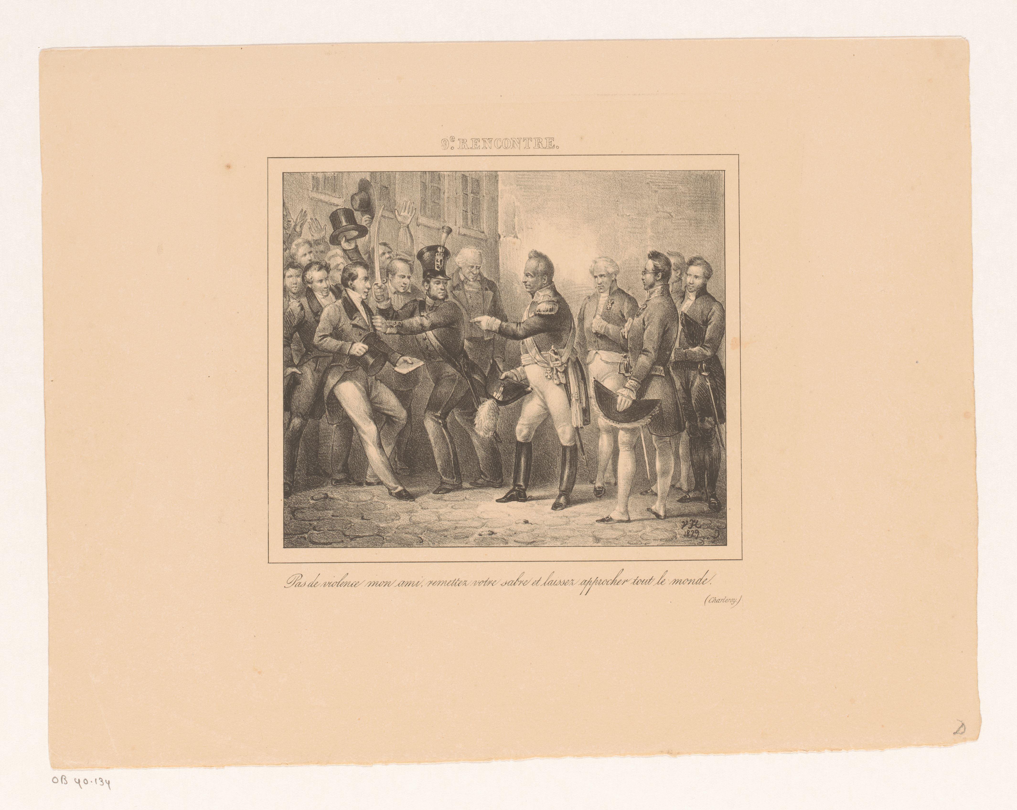 Koning Willem I laat een man met verzoekschrift hem benaderen