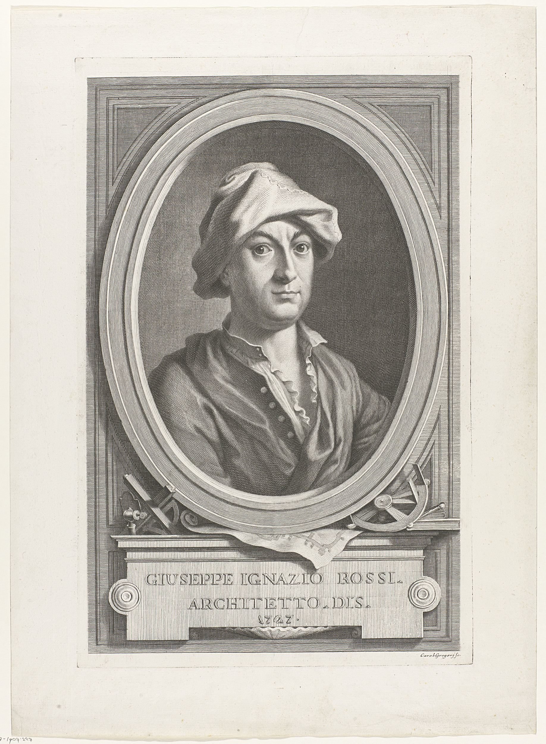 Portret van architect Guiseppe Ignazio Rossi