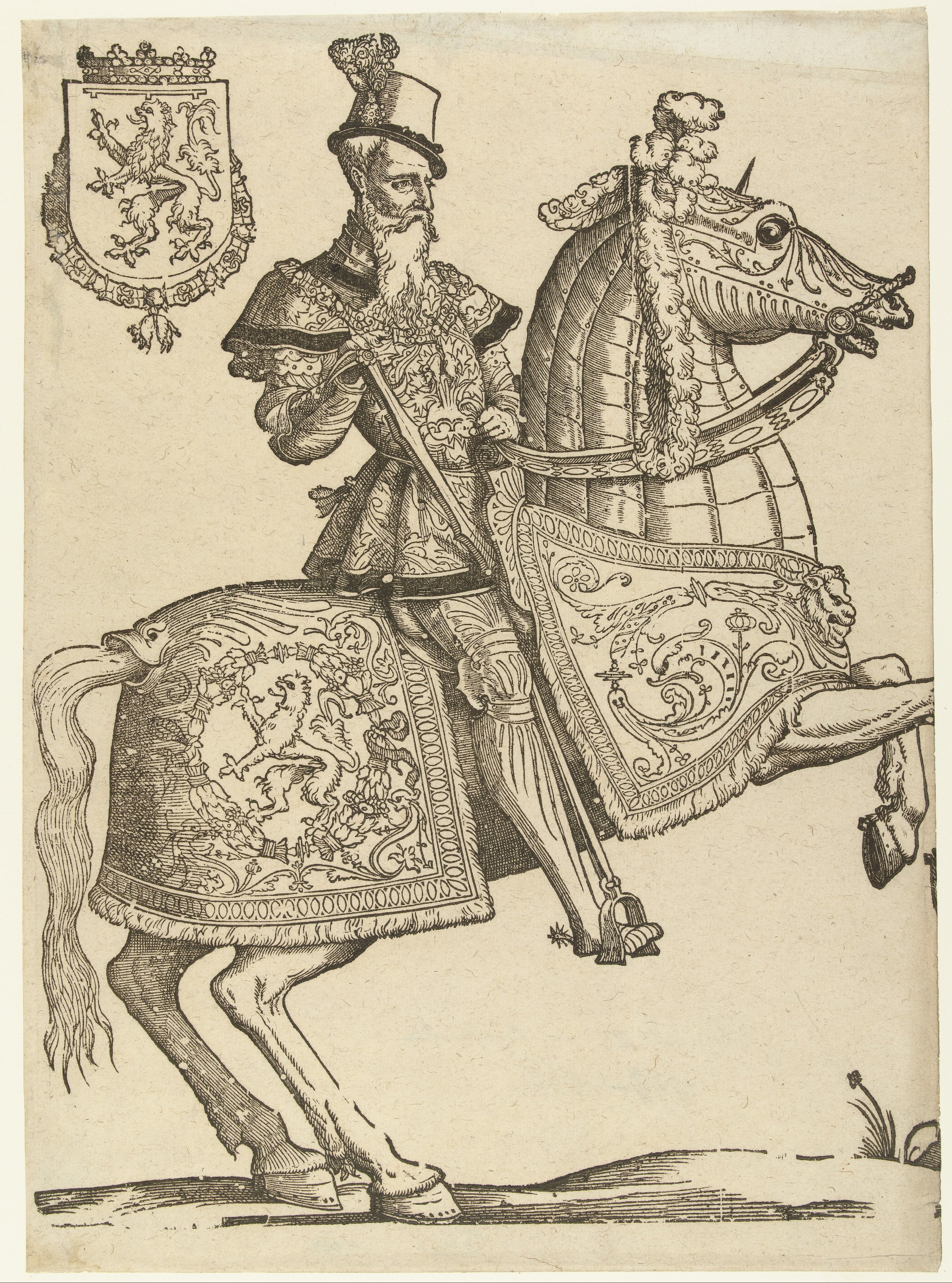 Portret van Reinout III van Brederode te paard