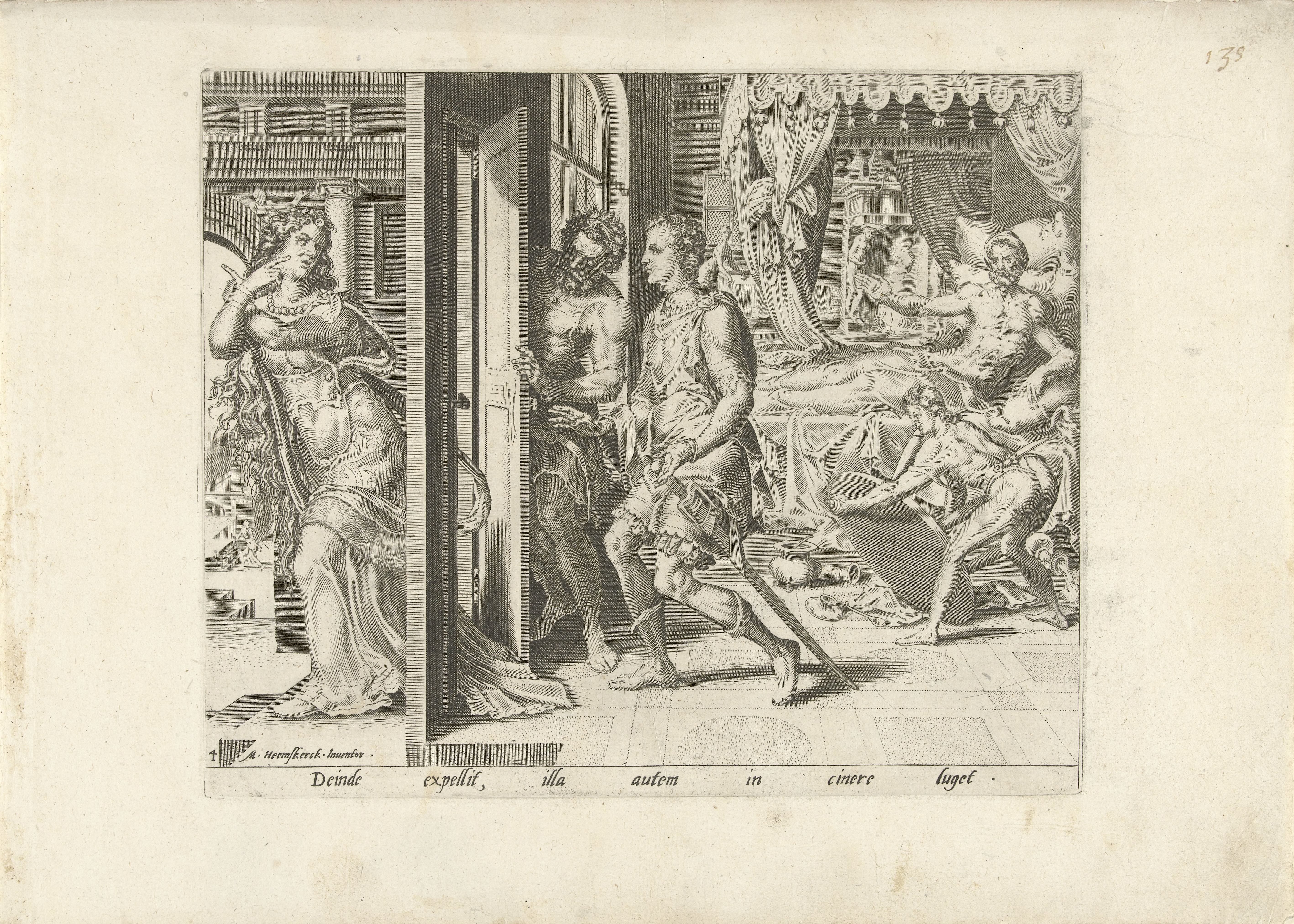 Amnon stuurt Tamar het huis uit